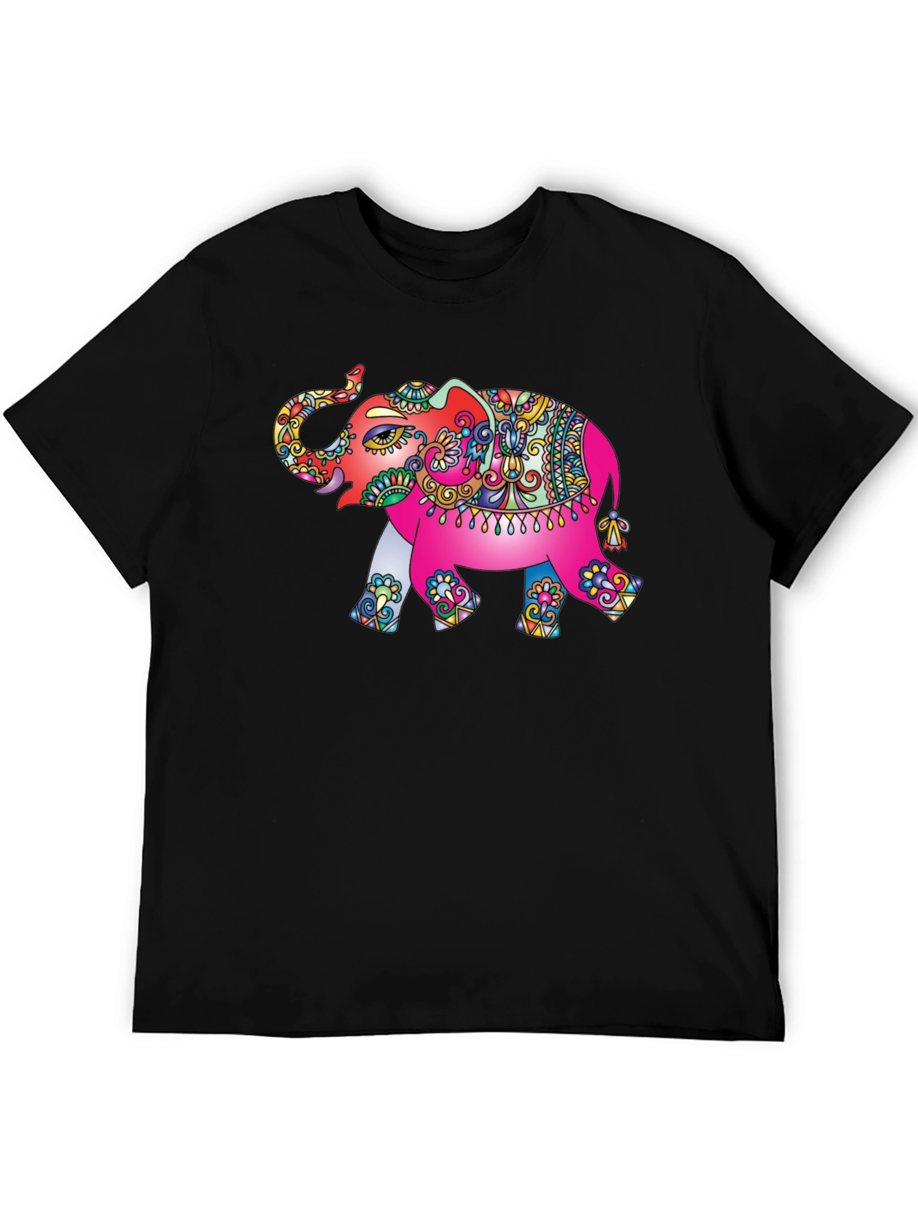 Elephant Graphic Tee - Black Casual T-Shirt