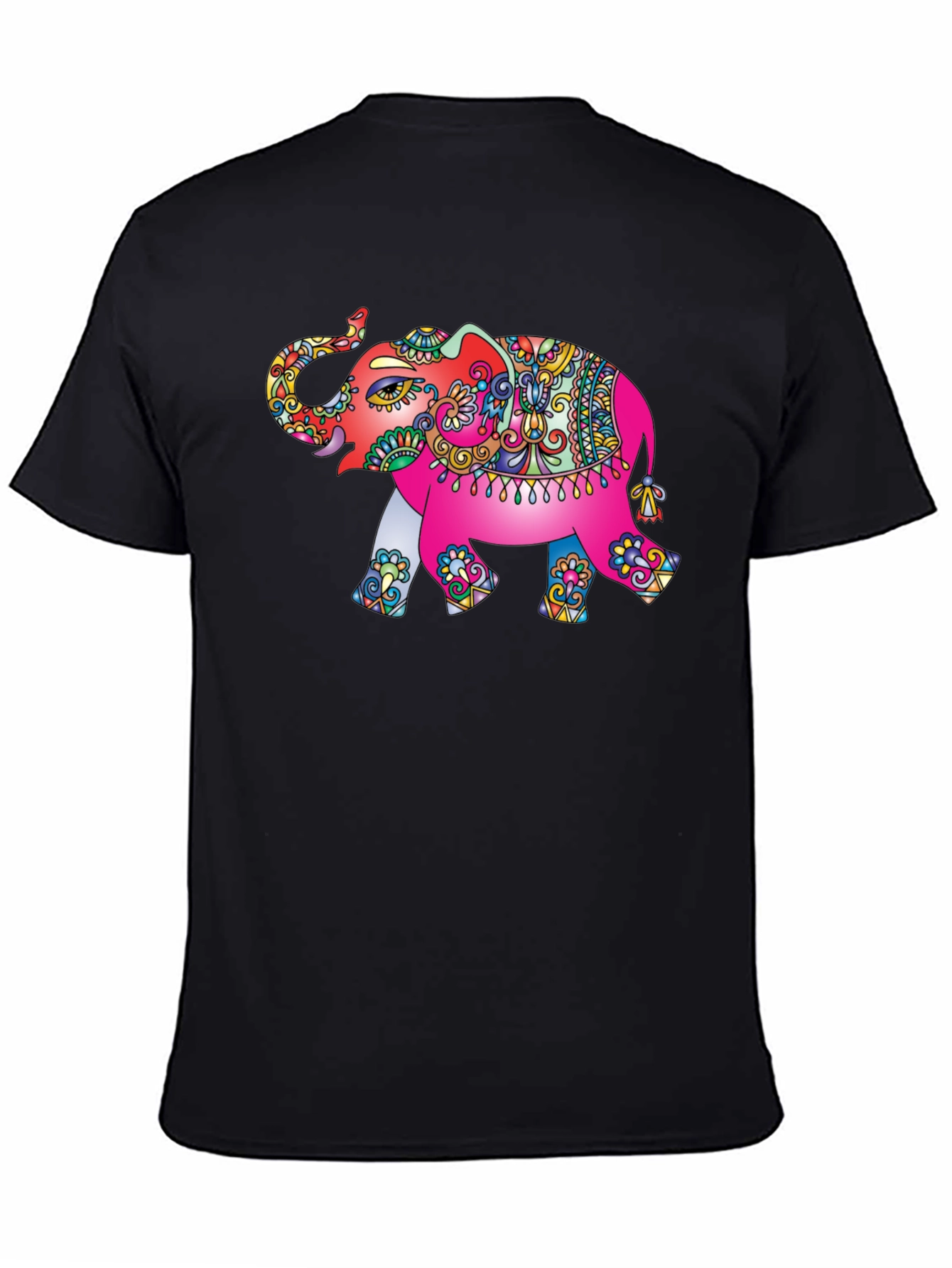 Elephant Graphic Tee - Black Casual T-Shirt