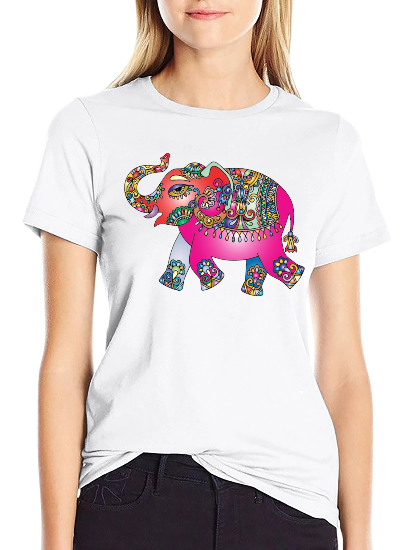 Elephant Graphic Tee - Black Casual T-Shirt