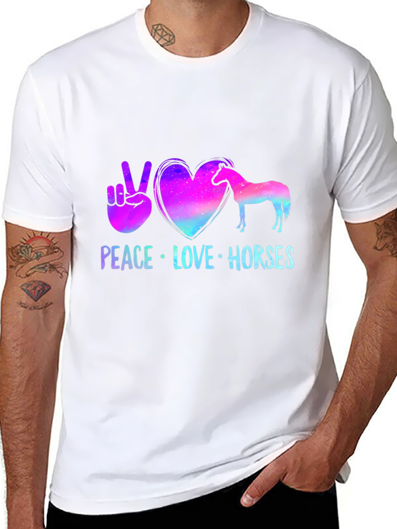Peace Love Horses Graphic Tee