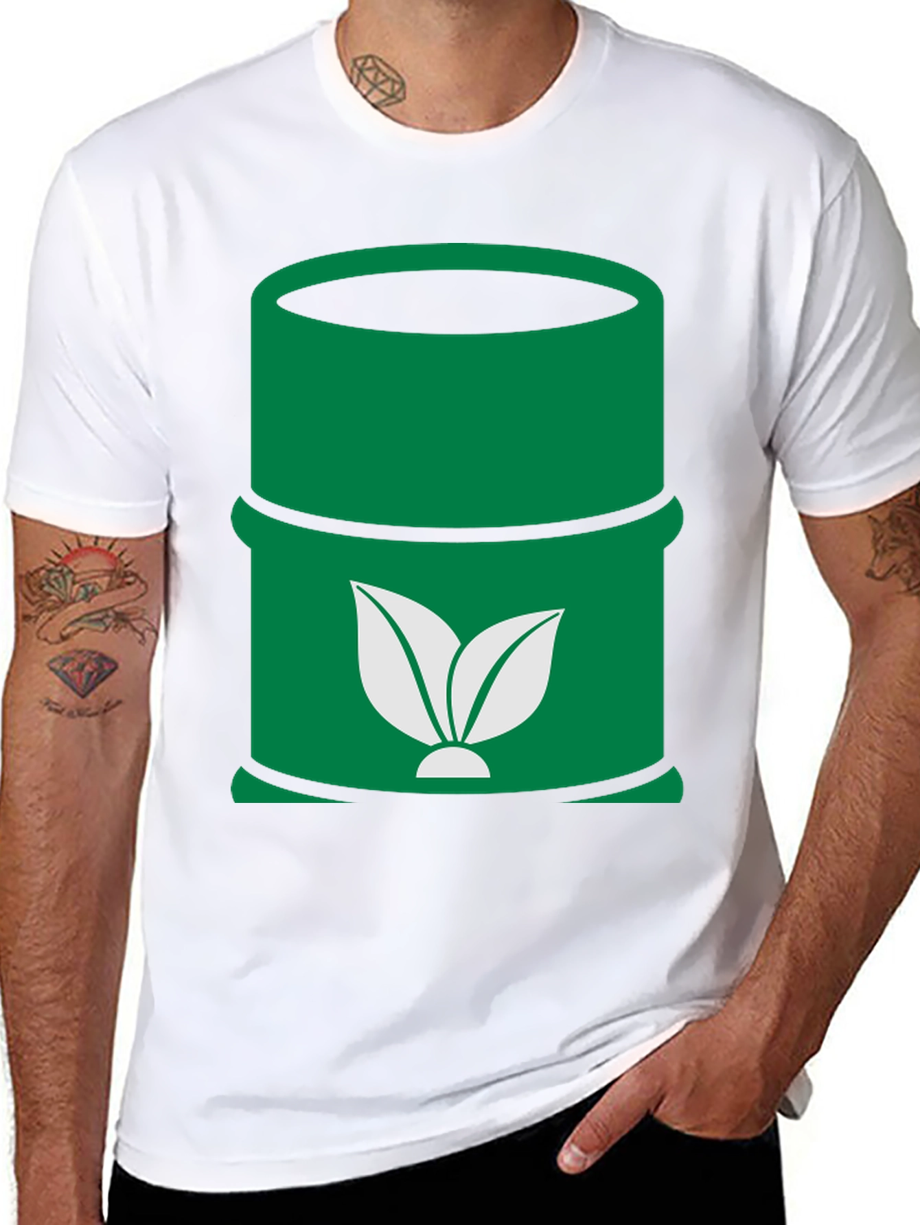 Eco-Friendly Green Barrel Graphic Tee