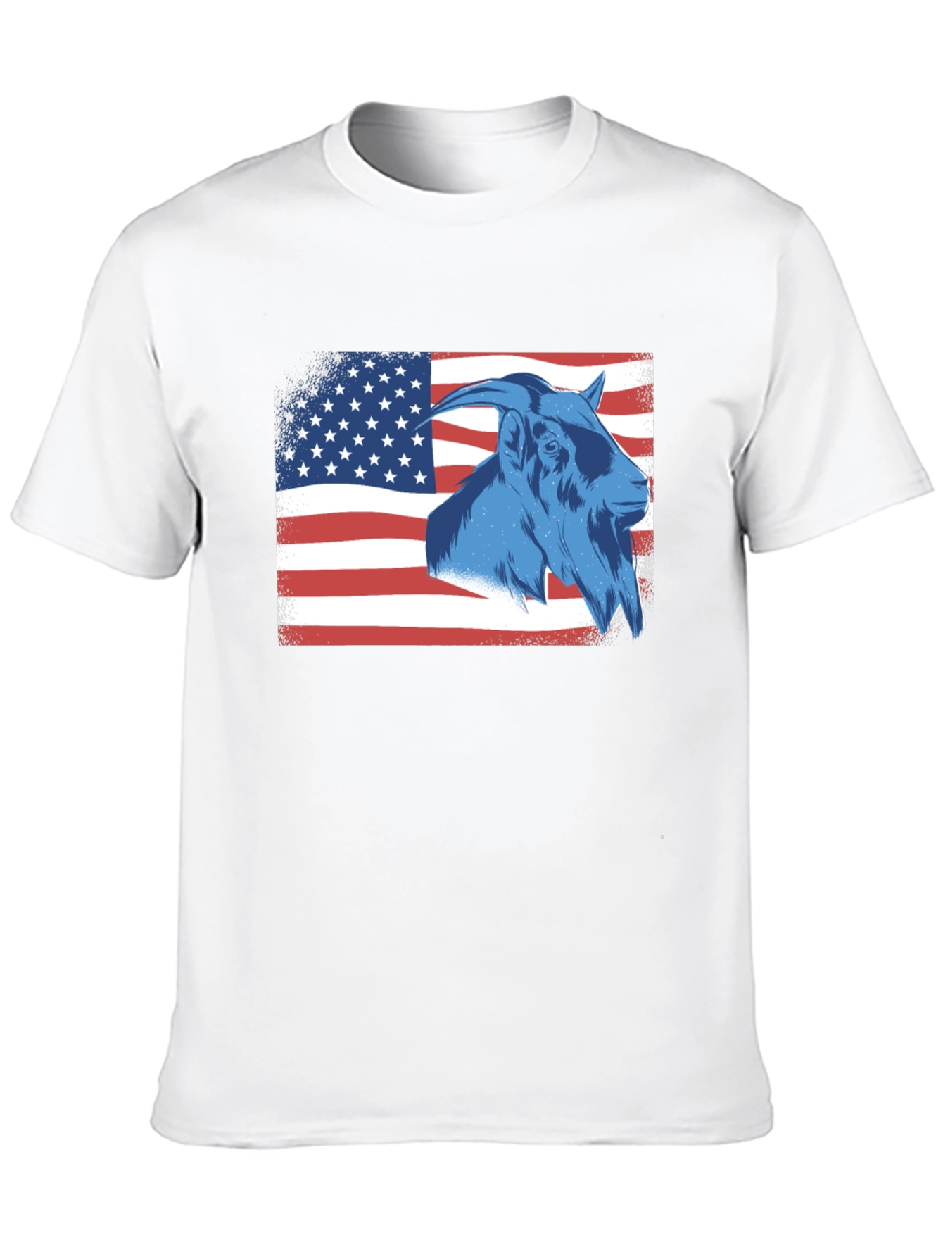 Goat USA Flag T-Shirt - Patriotic Graphic Tee