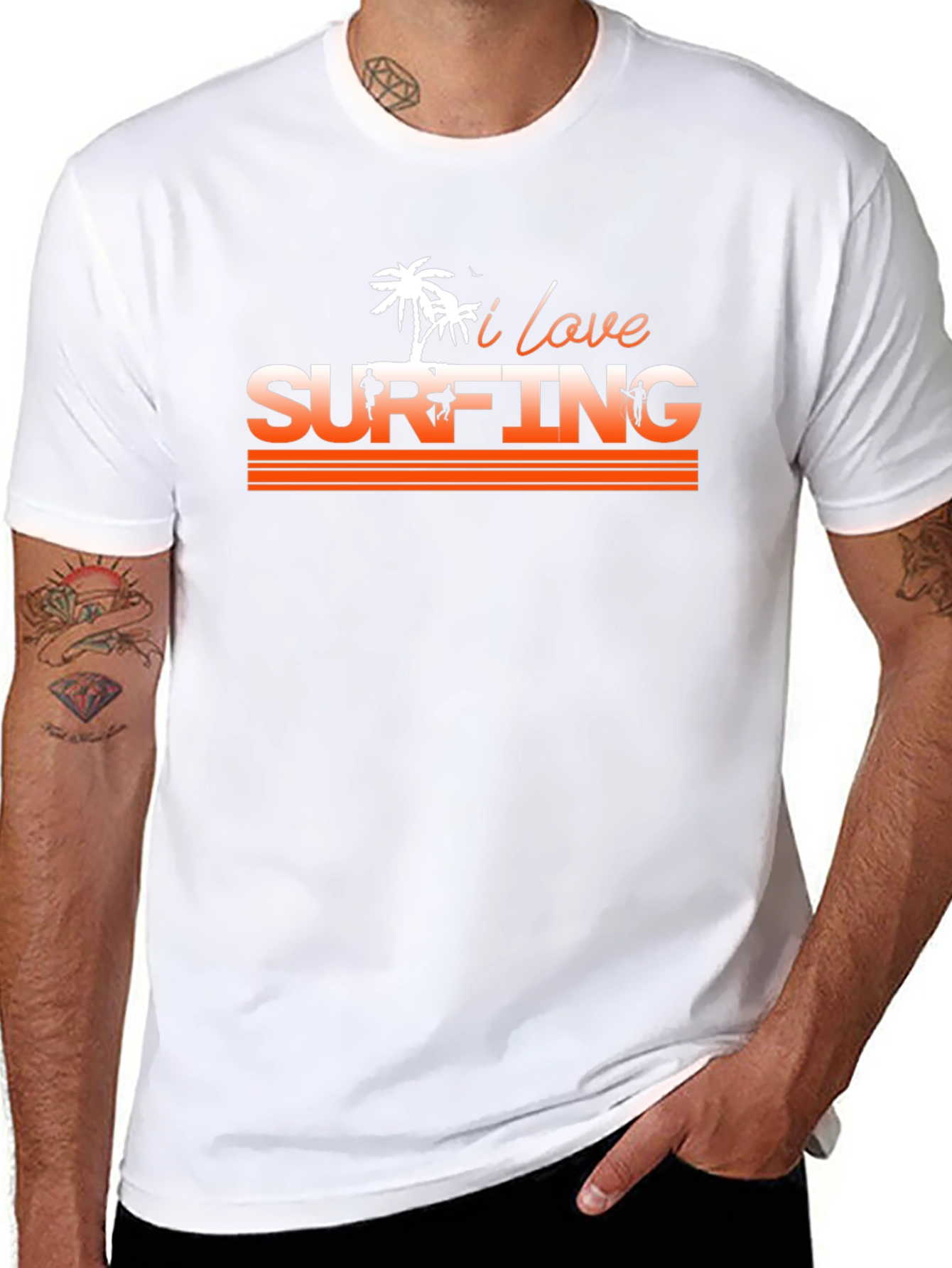 I Love Surfing Graphic T-Shirt - Cool Summer Tee