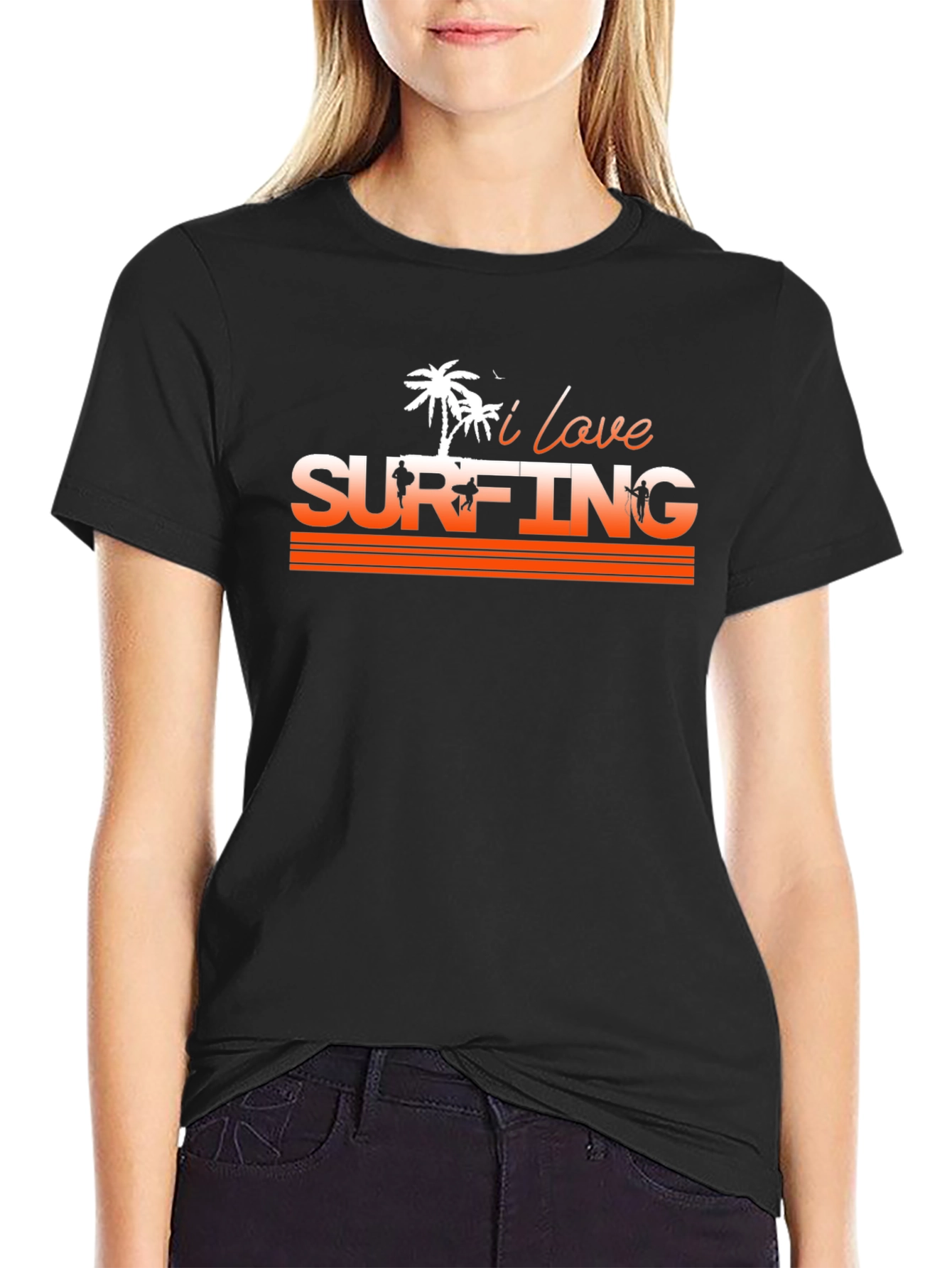 I Love Surfing Graphic T-Shirt - Cool Summer Tee