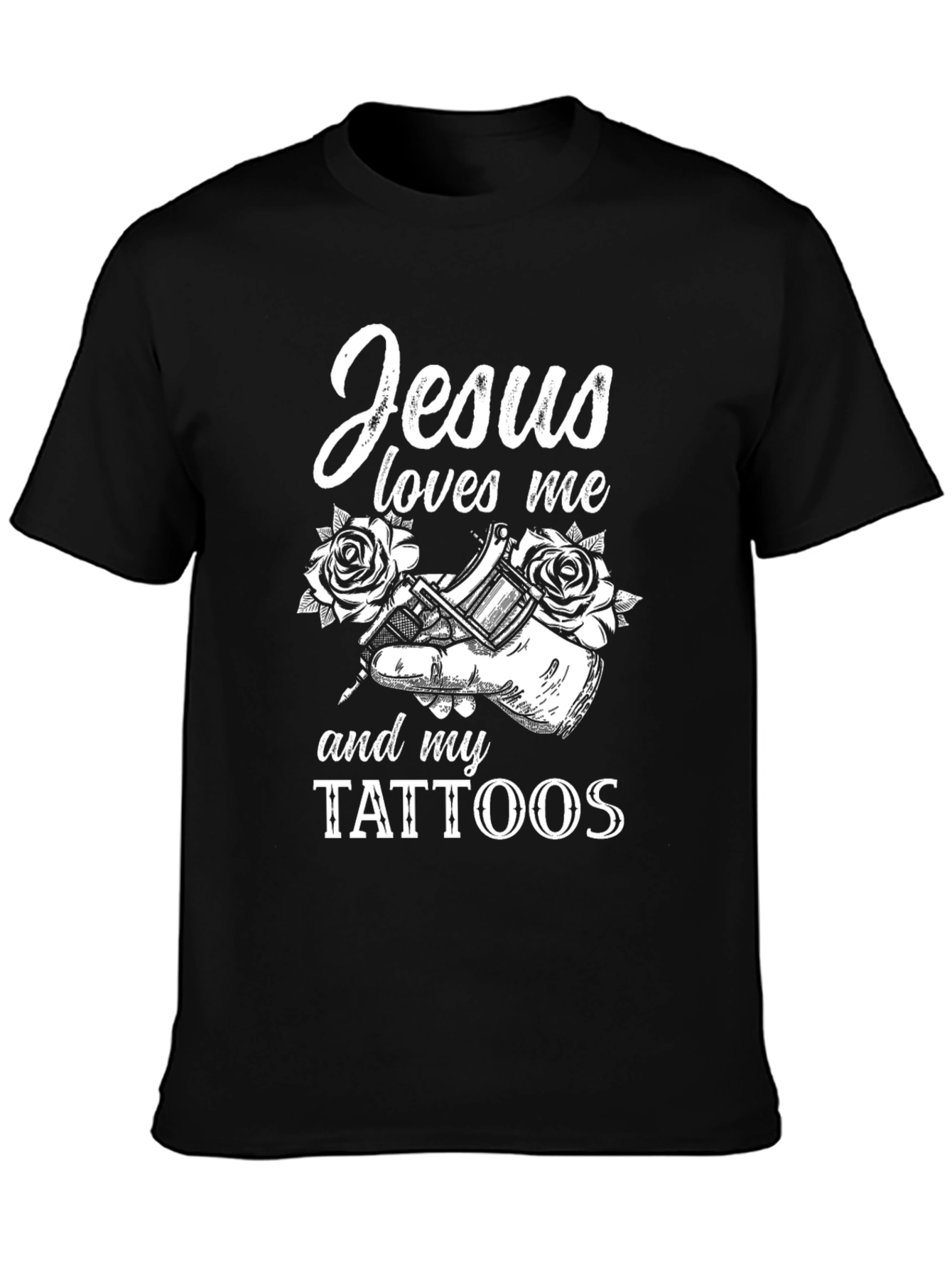 Jesus Loves Me and My Tattoos Graphic Tee