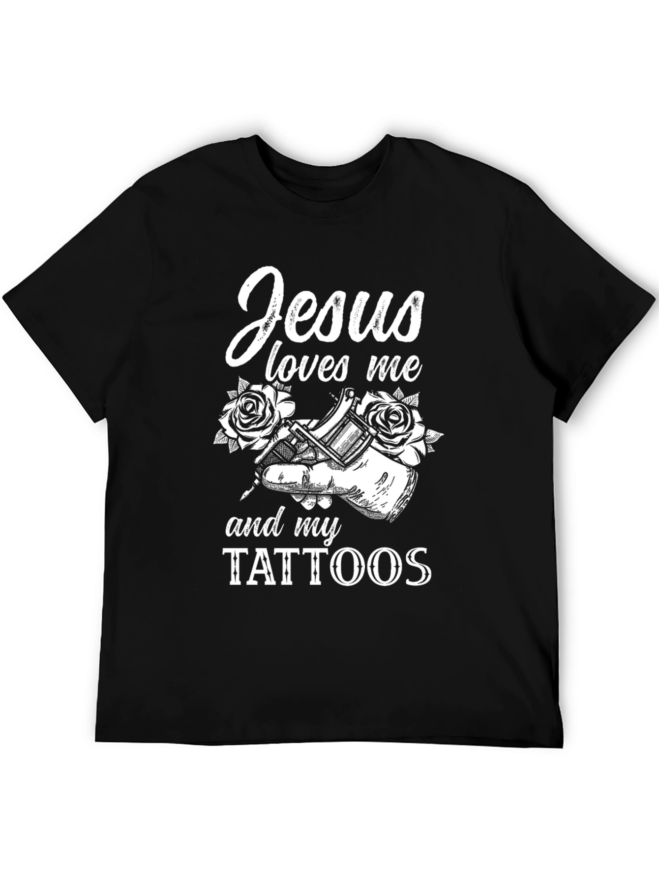 Jesus Loves Me and My Tattoos Graphic Tee