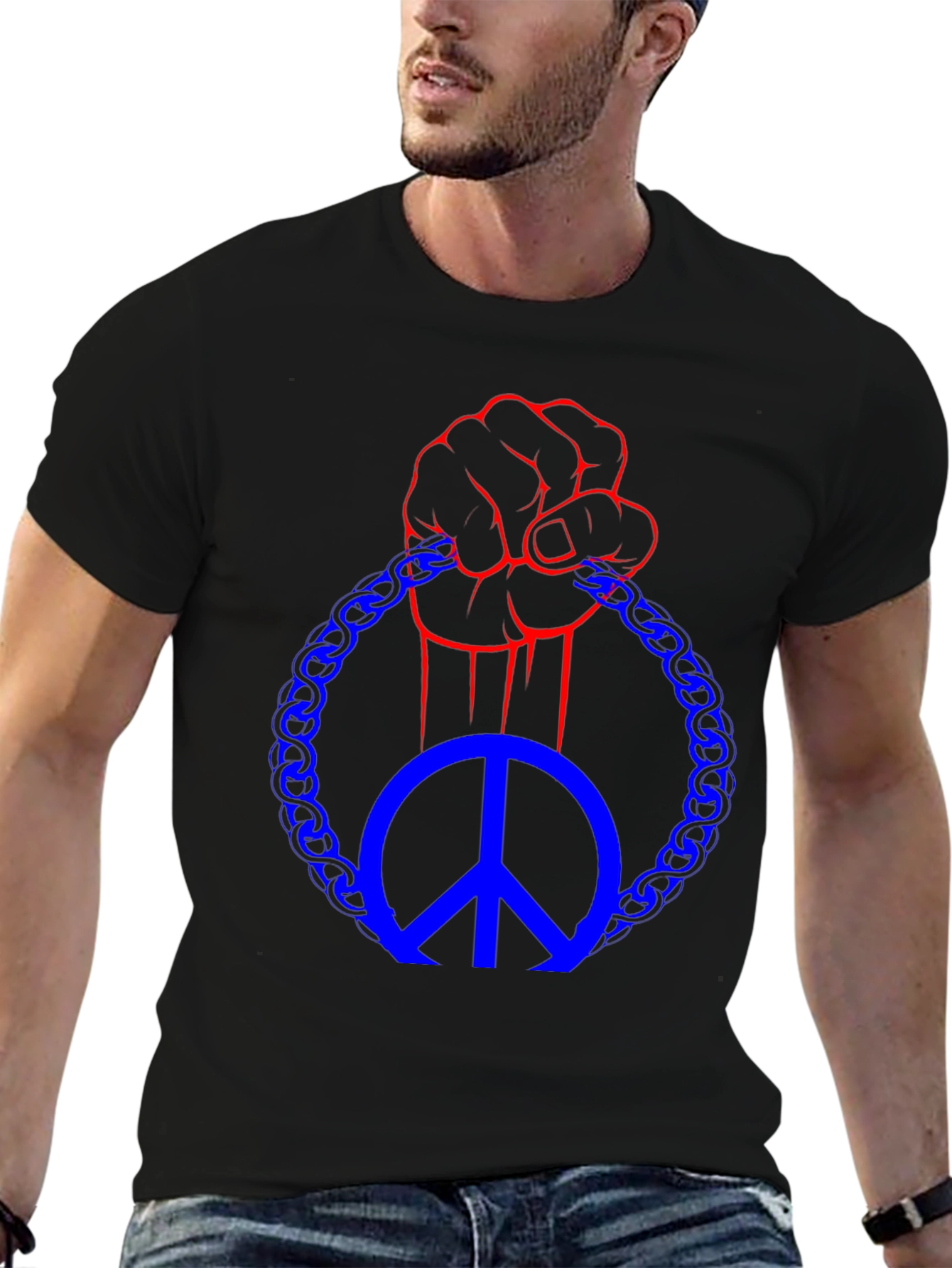 Peace Fist Graphic Tee - Black