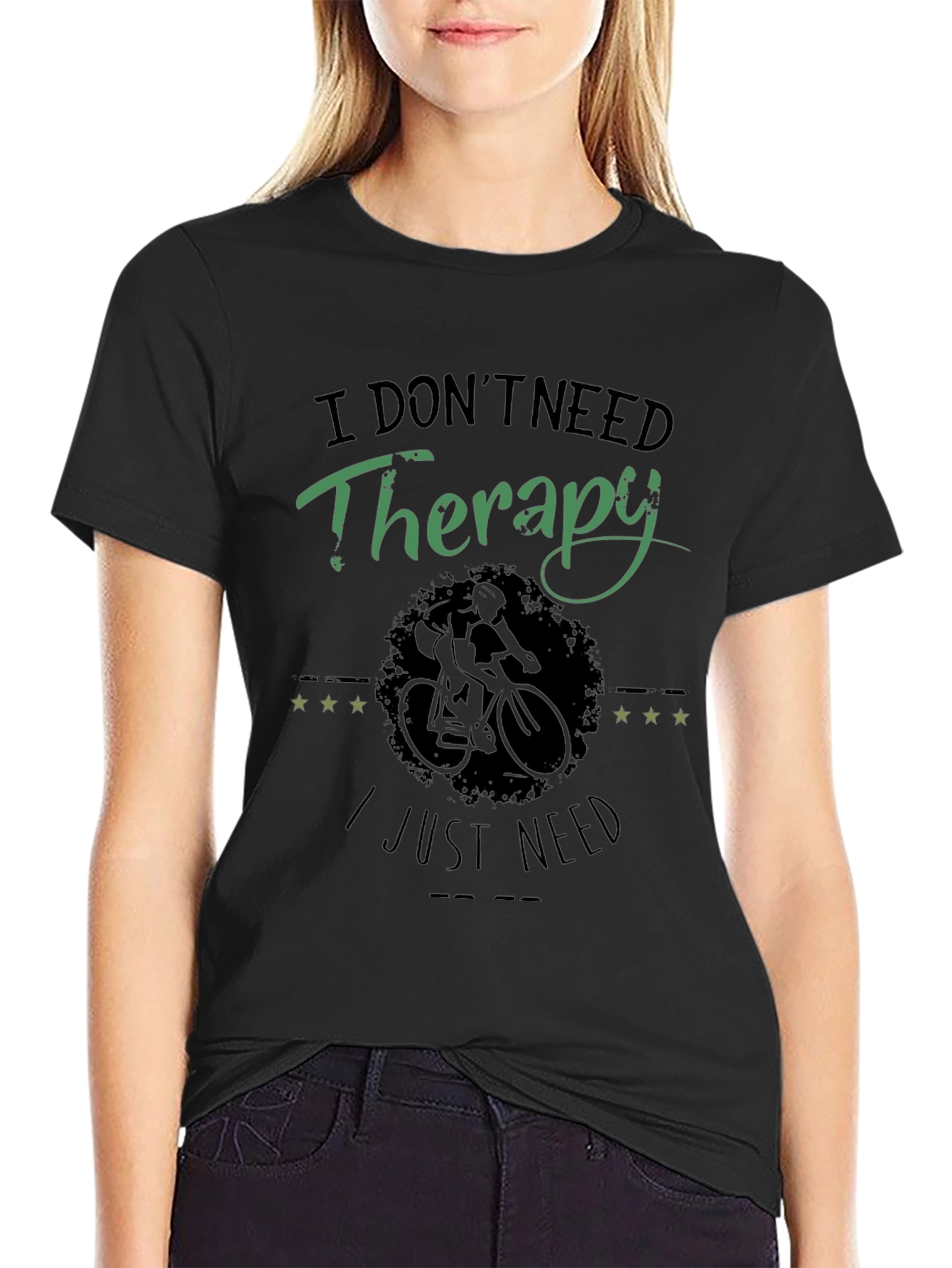 Therapy? I Just Need Cycling Black T-Shirt