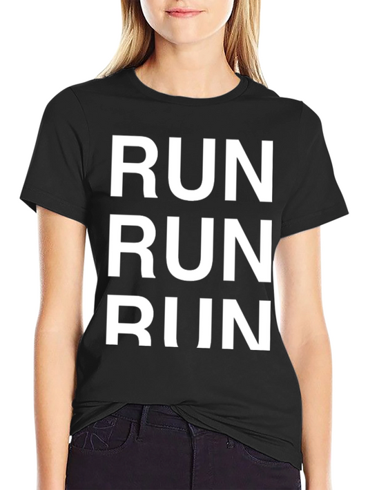 Run Graphic Tee - Black Cotton T-Shirt