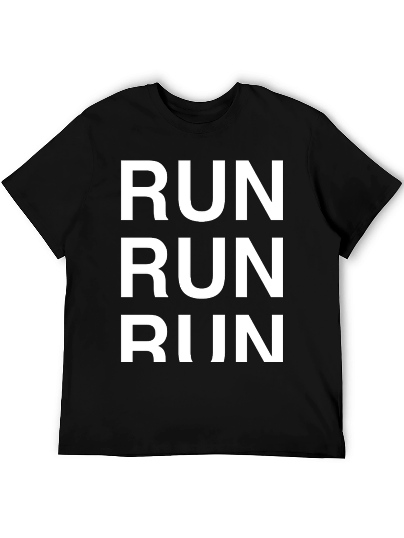 Run Graphic Tee - Black Cotton T-Shirt
