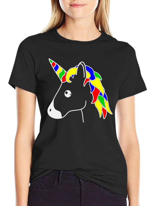 Unicorn Graphic Tee - Colorful Mane Design