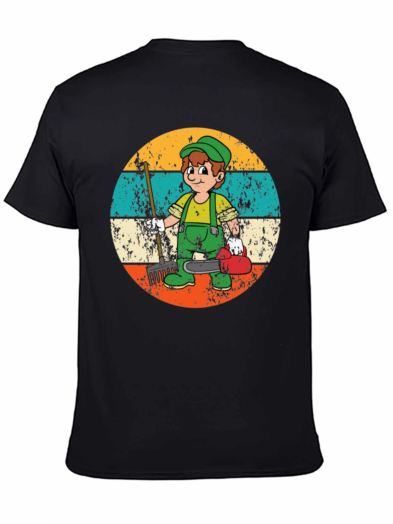Gardener Cartoon Graphic T-Shirt Retro Style