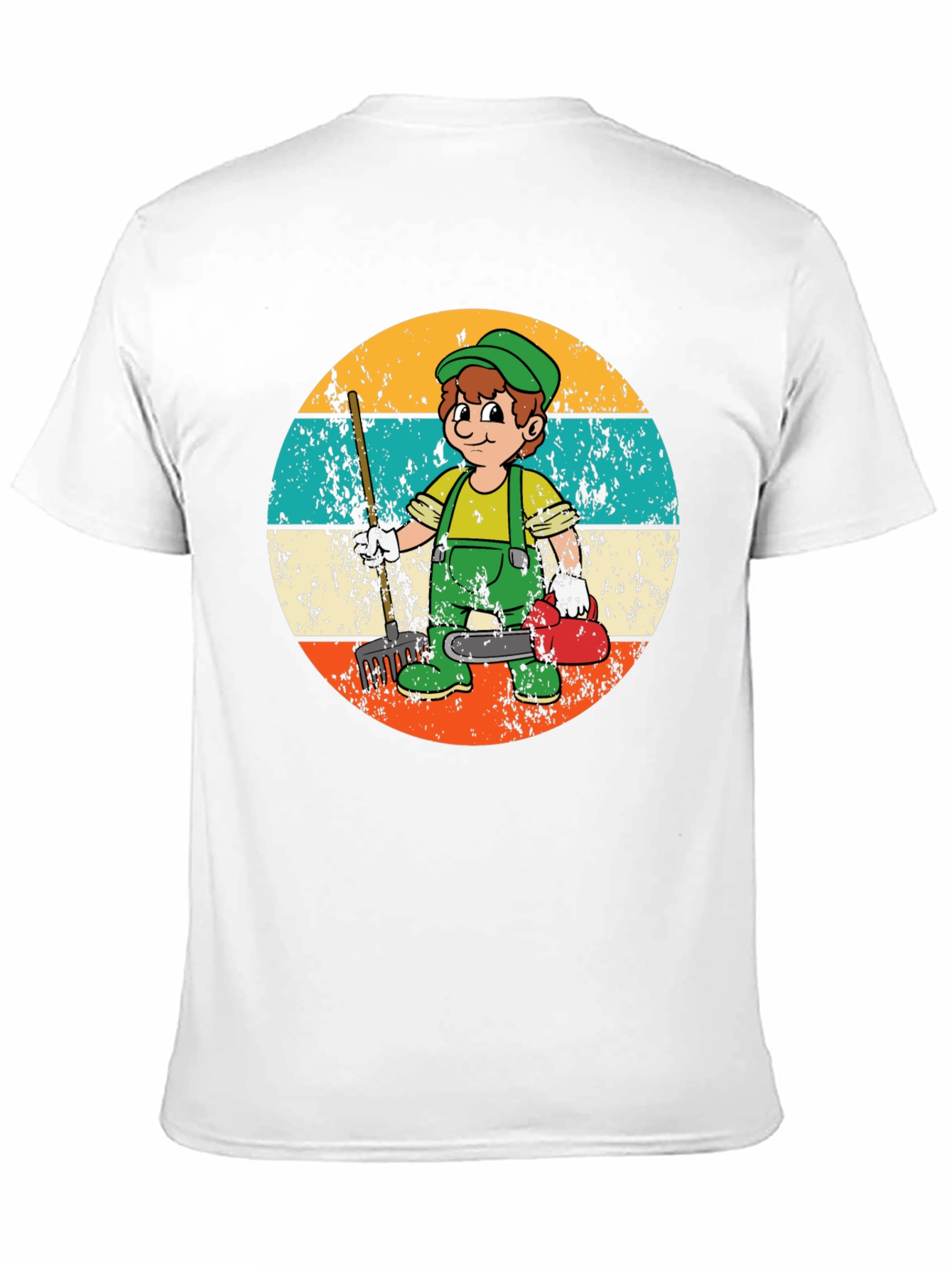 Gardener Cartoon Graphic T-Shirt Retro Style