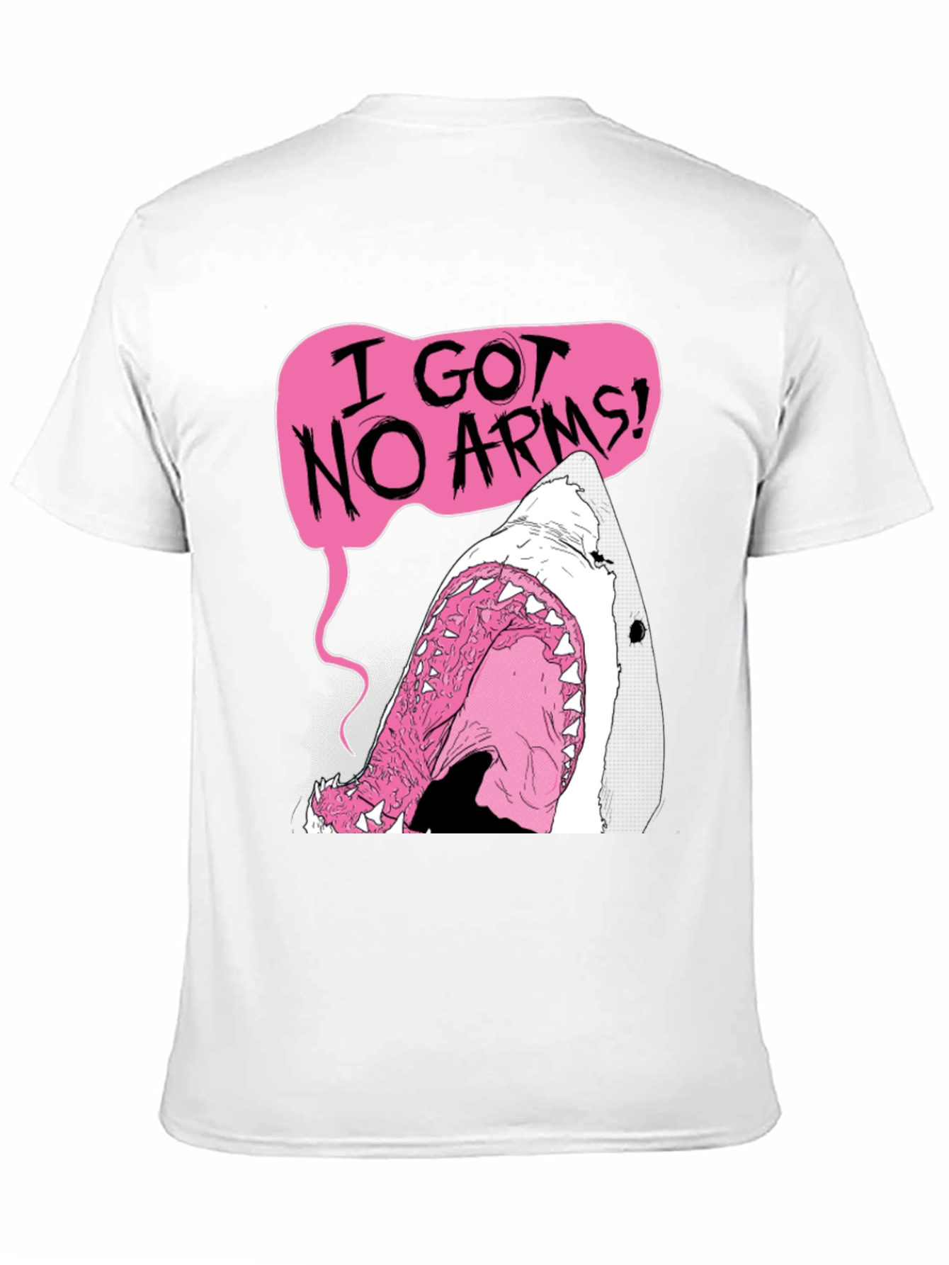 Humorous I Got No Arms Shark Graphic T-Shirt