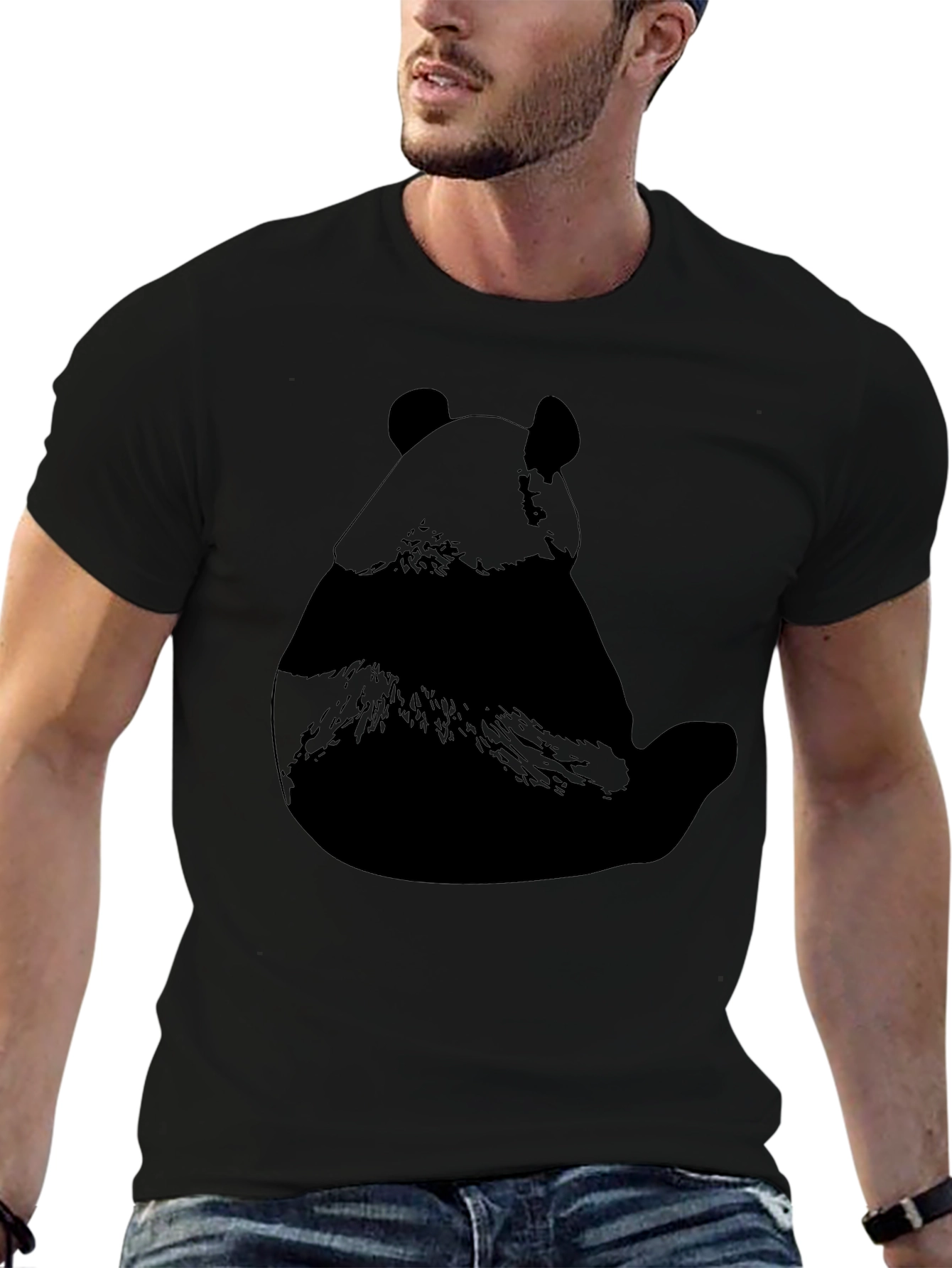 Black Panda Silhouette T-Shirt