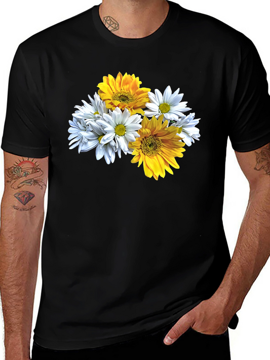 Floral Graphic Tee - Daisy & Sunflower Print