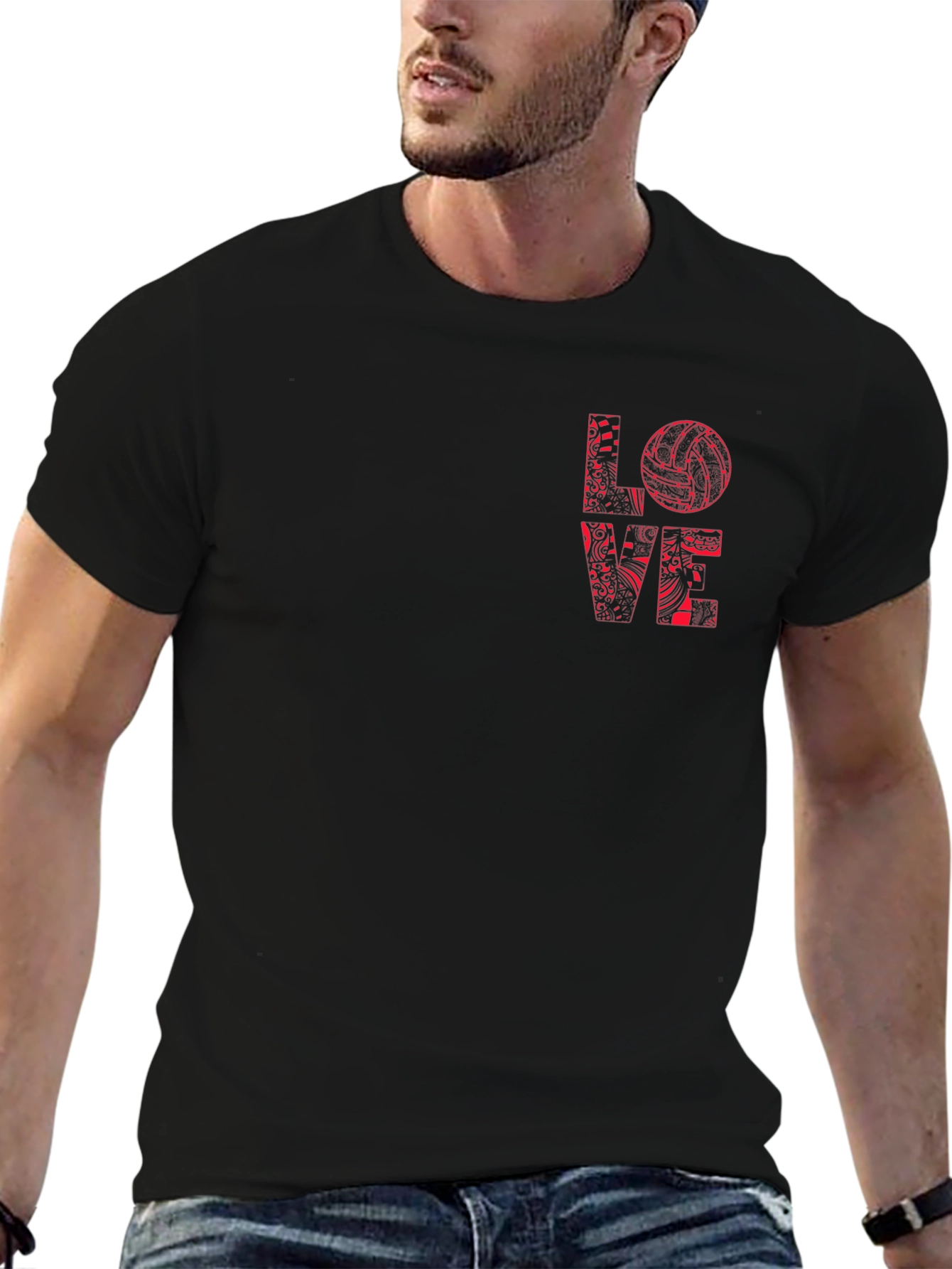 Love Volleyball Graphic Tee - Black