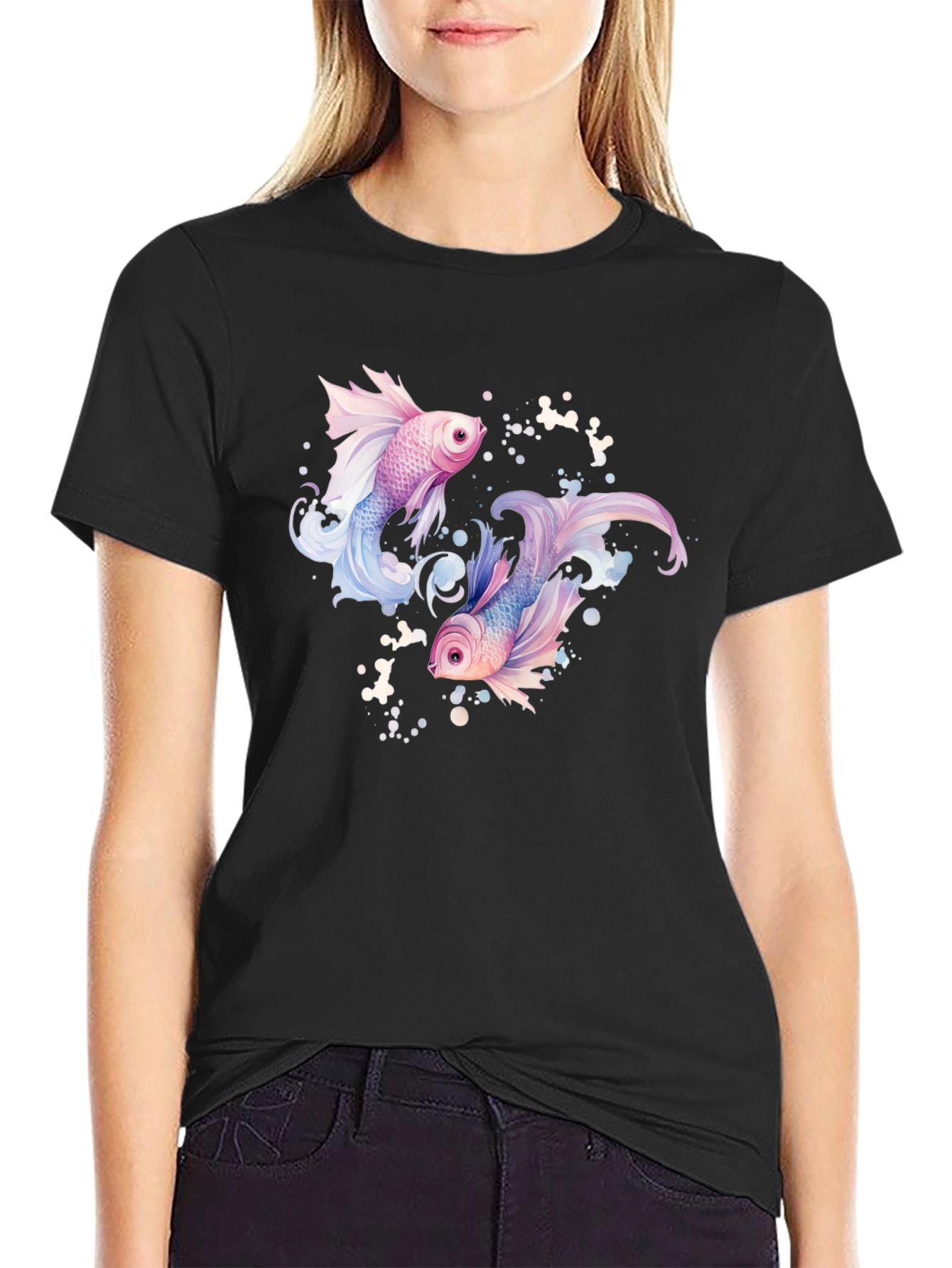 Fish Graphic Black T-Shirt