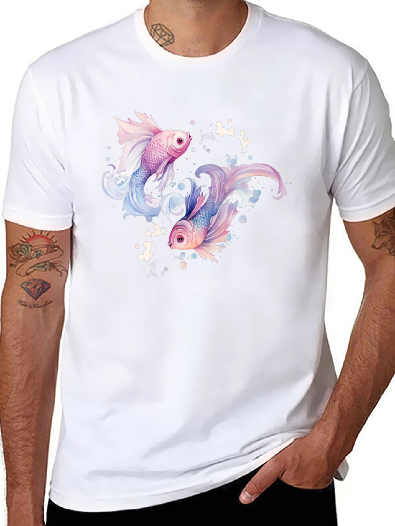 Fish Graphic Black T-Shirt