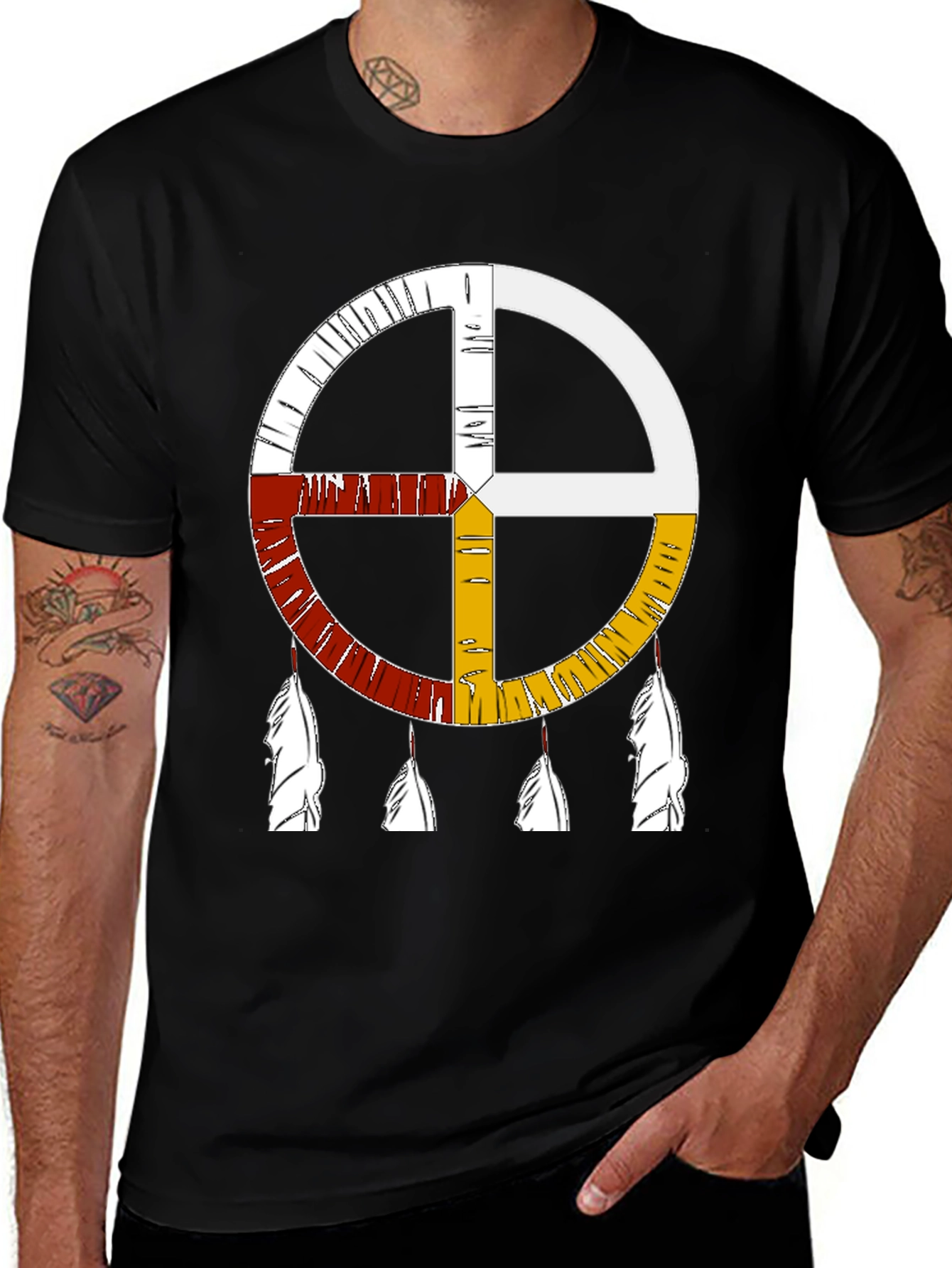Medicine Wheel T-Shirt - Native American Inspired Design