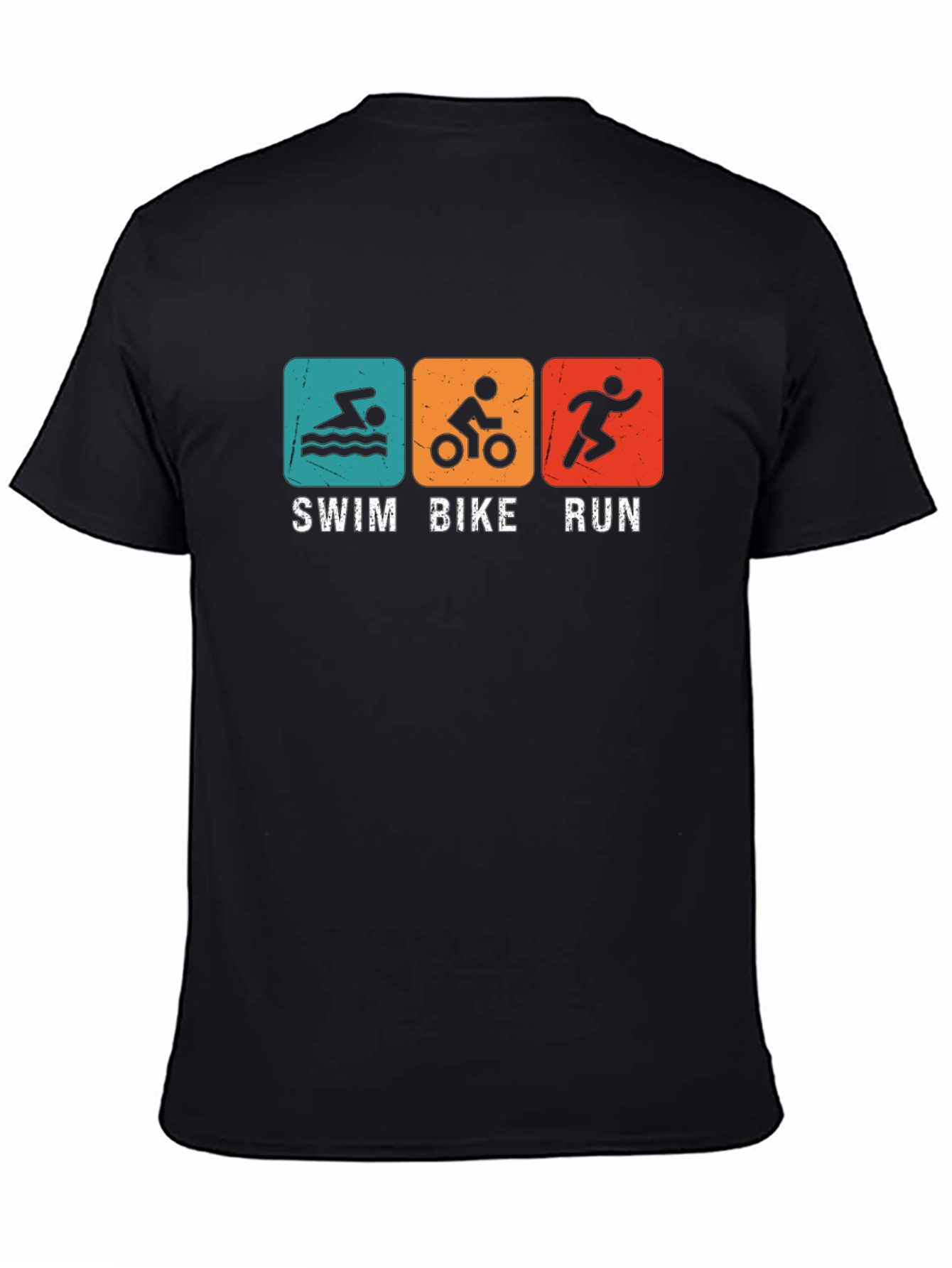 Triathlon Swim Bike Run T-Shirt - Black