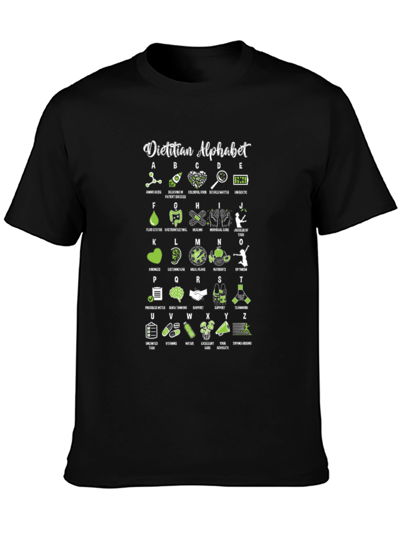 Dietitian Alphabet T-Shirt - Nutritionist ABCs