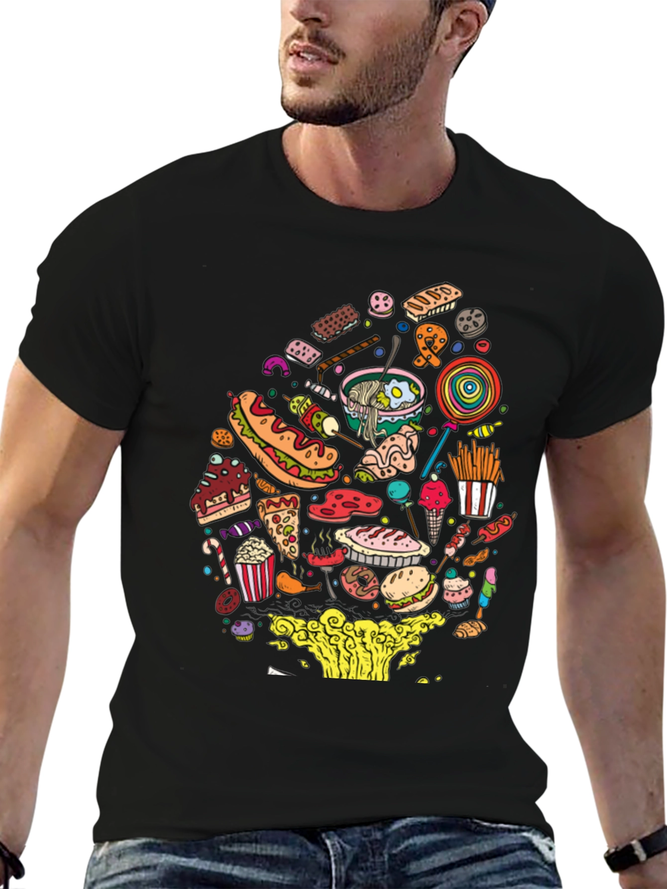 Novelty Food Pattern T-Shirt