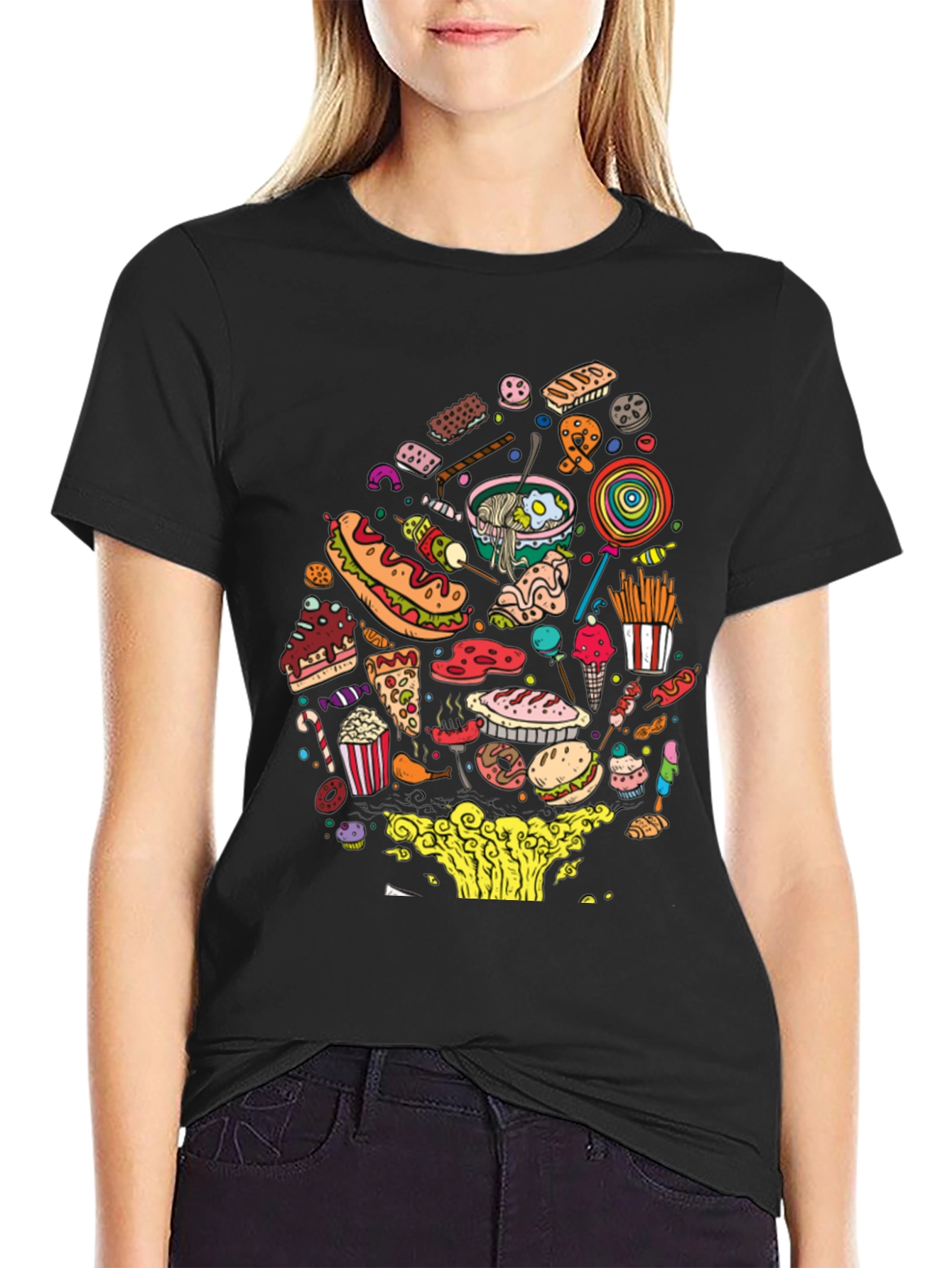 Novelty Food Pattern T-Shirt