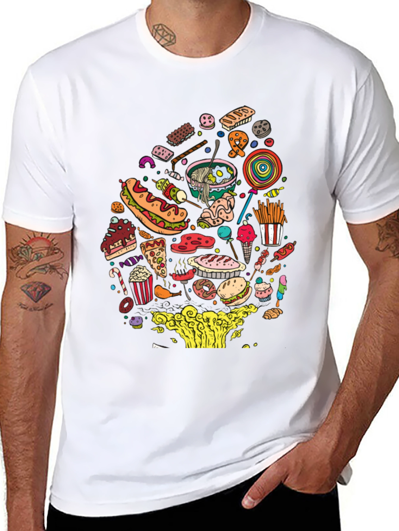Novelty Food Pattern T-Shirt
