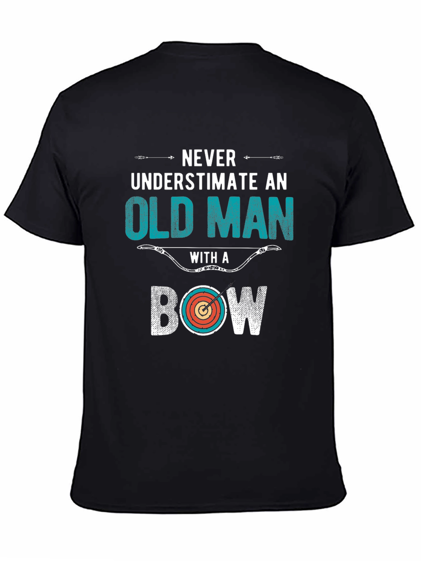 Never Underestimate Old Man Bow T-Shirt