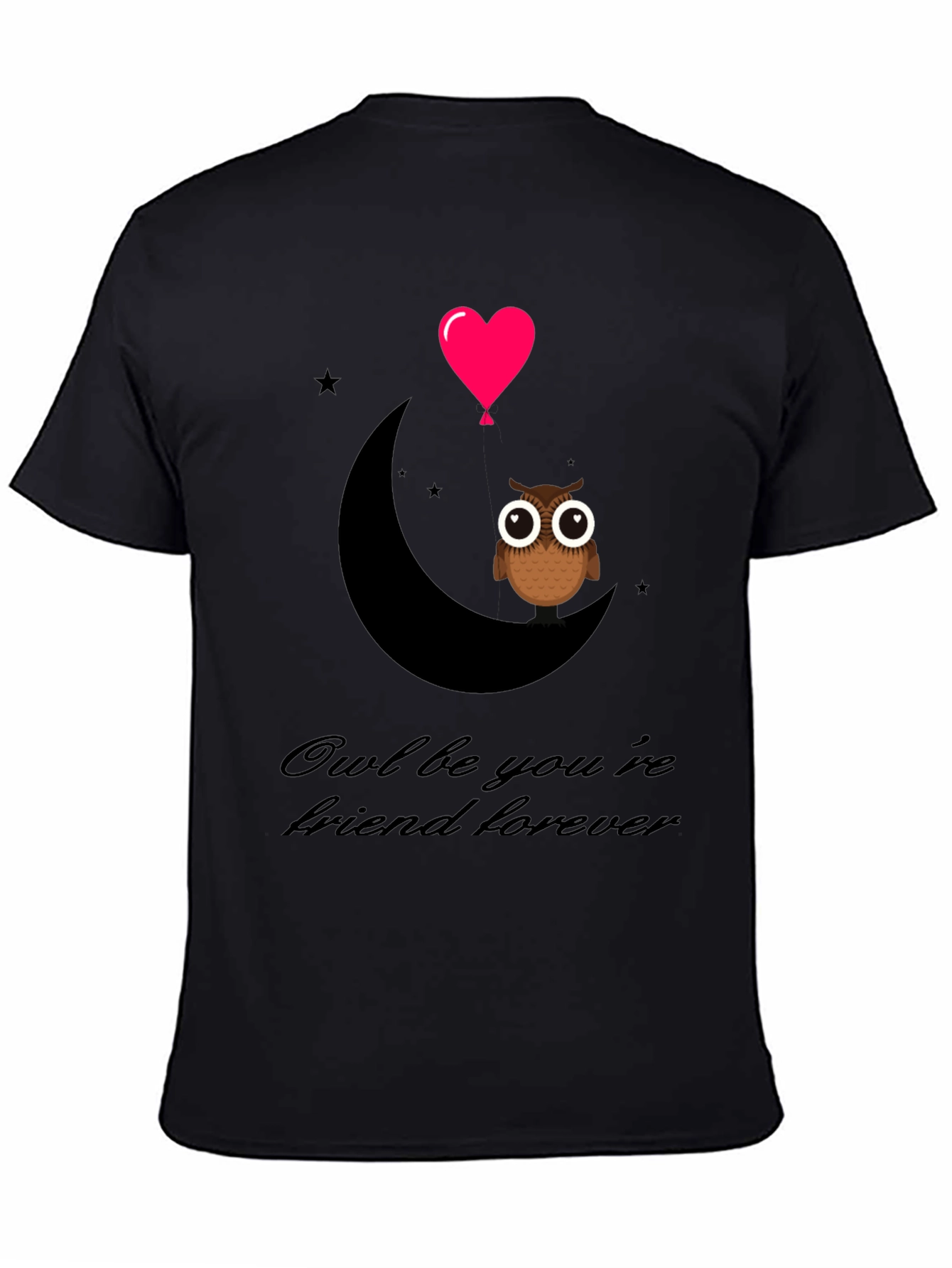 Owl Be Your Friend Forever Black T-Shirt