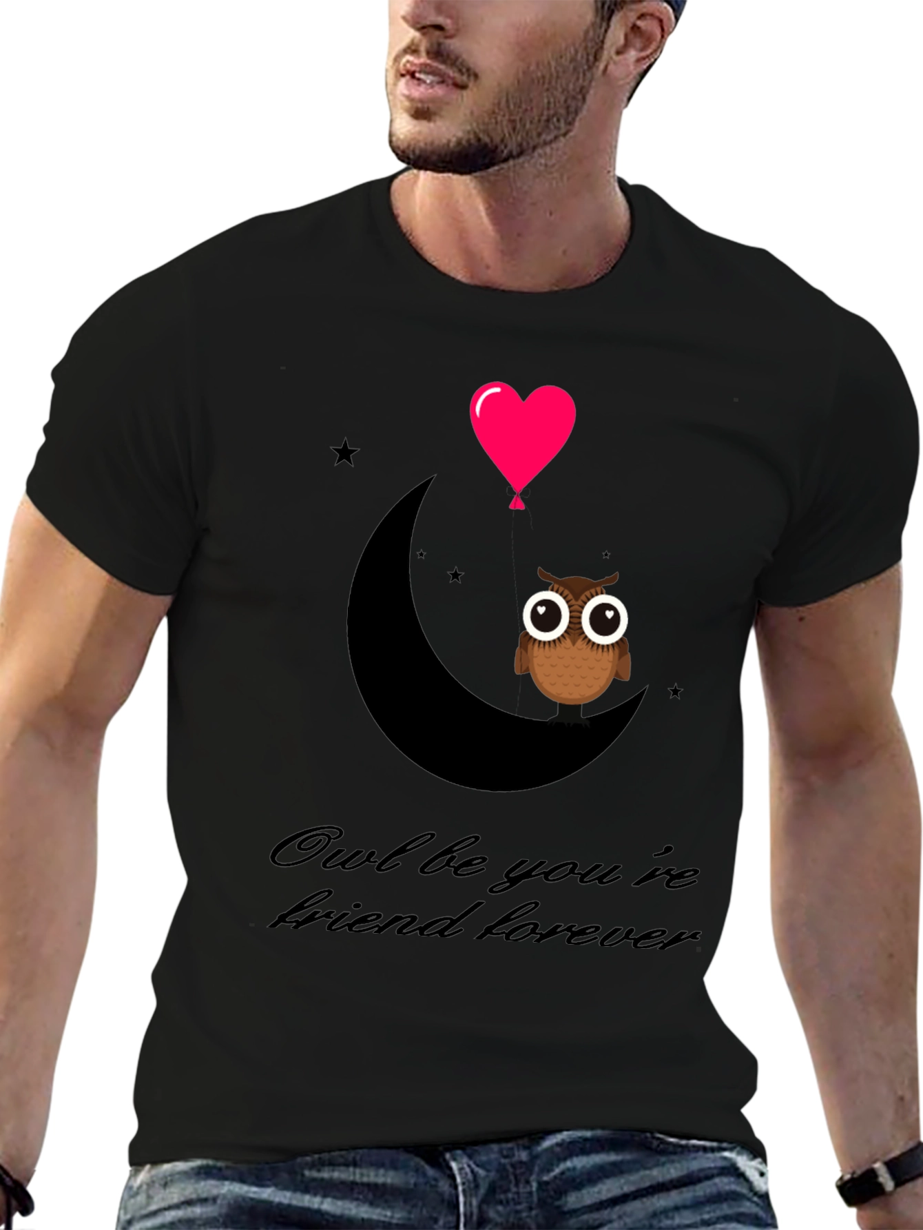 Owl Be Your Friend Forever Black T-Shirt