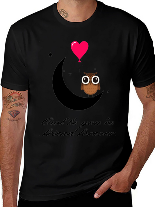 Owl Be Your Friend Forever Black T-Shirt