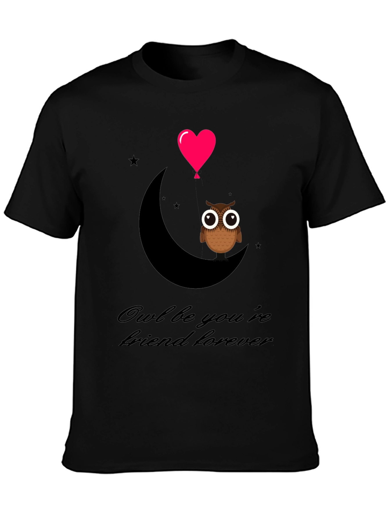 Owl Be Your Friend Forever Black T-Shirt