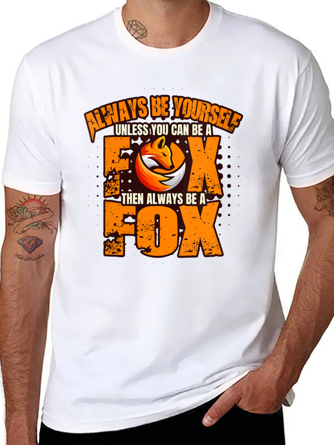 Always Be Yourself Fox Graphic Black T-Shirt