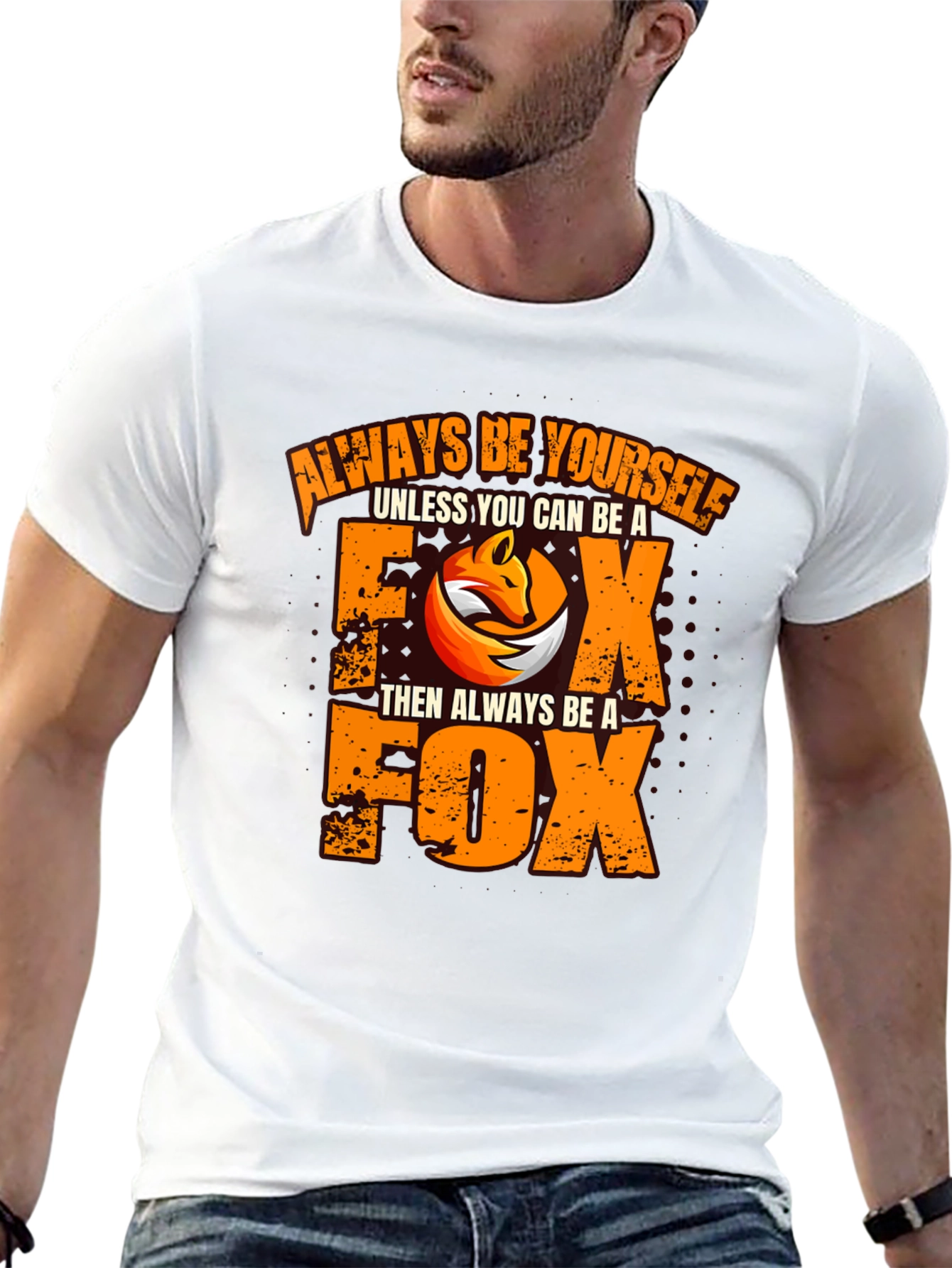 Always Be Yourself Fox Graphic Black T-Shirt