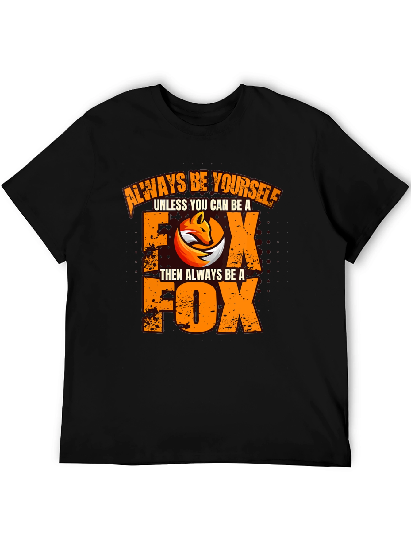 Always Be Yourself Fox Graphic Black T-Shirt