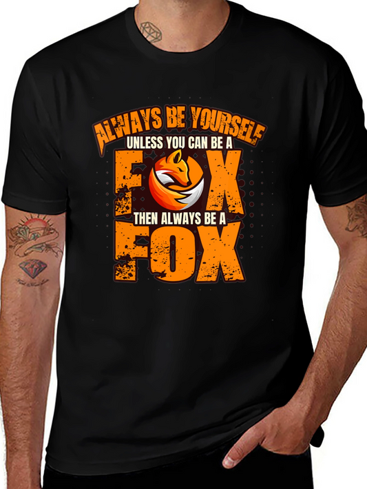 Always Be Yourself Fox Graphic Black T-Shirt