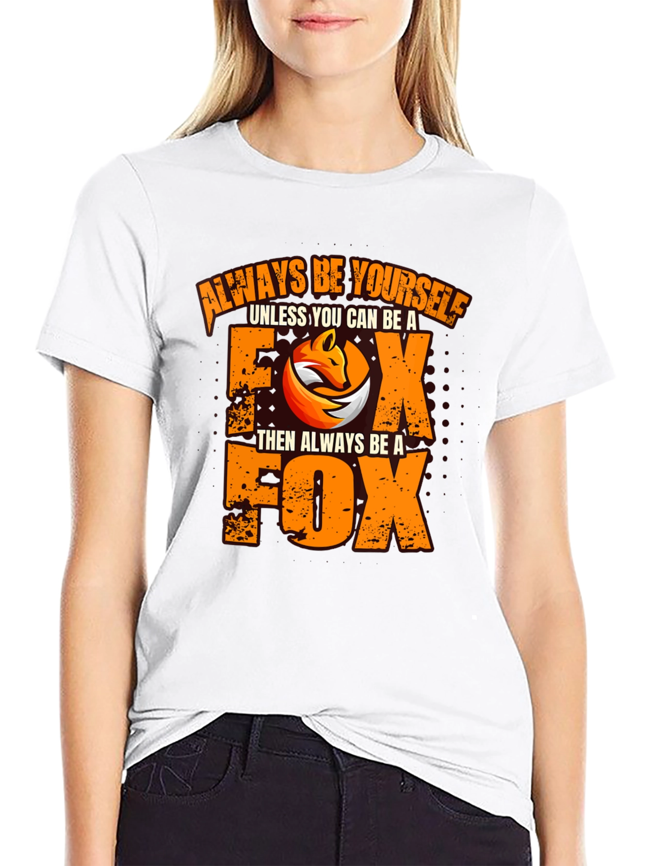 Always Be Yourself Fox Graphic Black T-Shirt