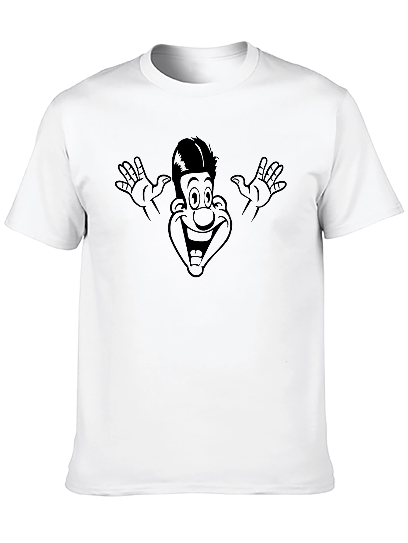 Cartoon Face Graphic Tee - Mens Black T-Shirt