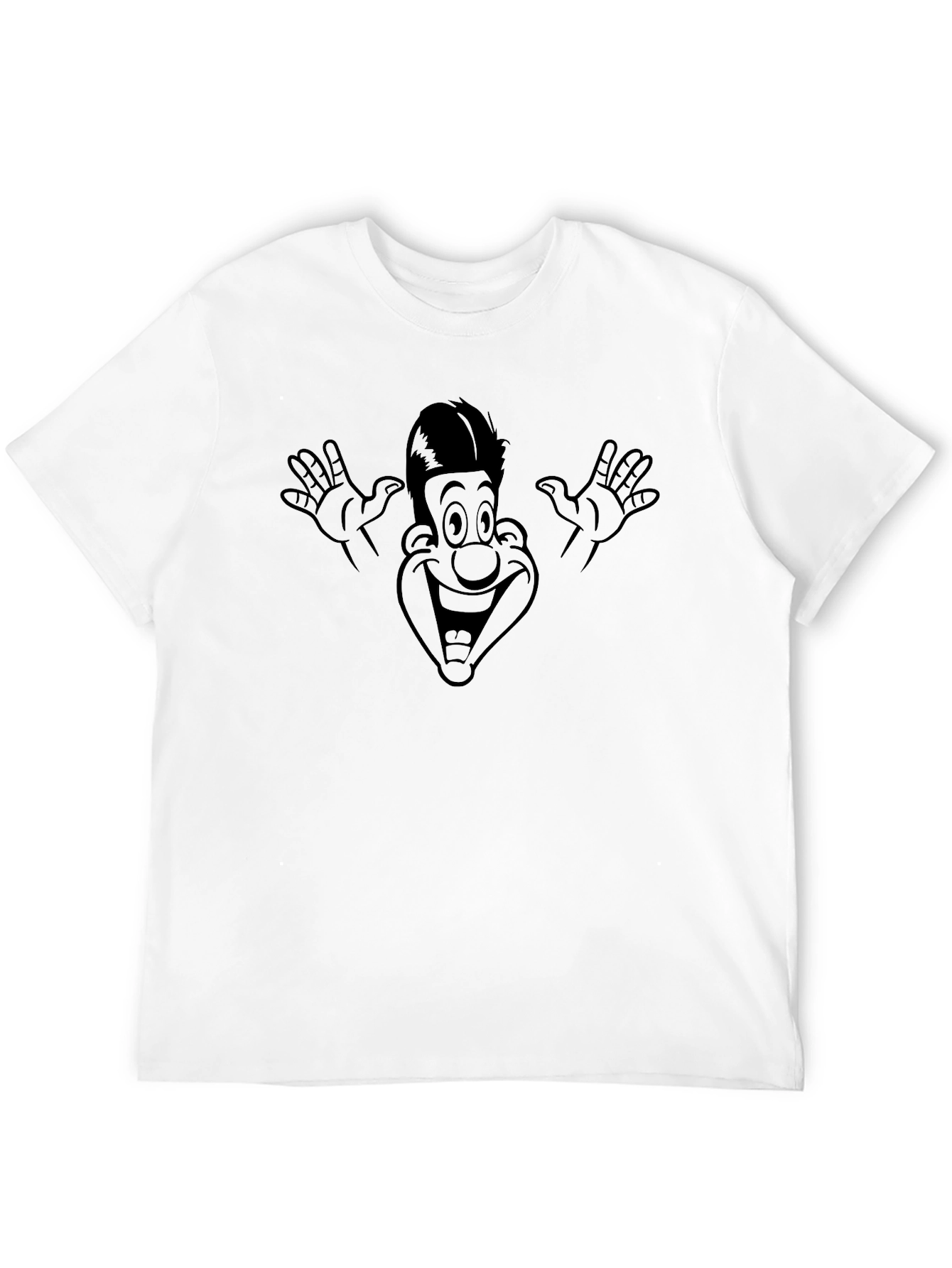 Cartoon Face Graphic Tee - Mens Black T-Shirt