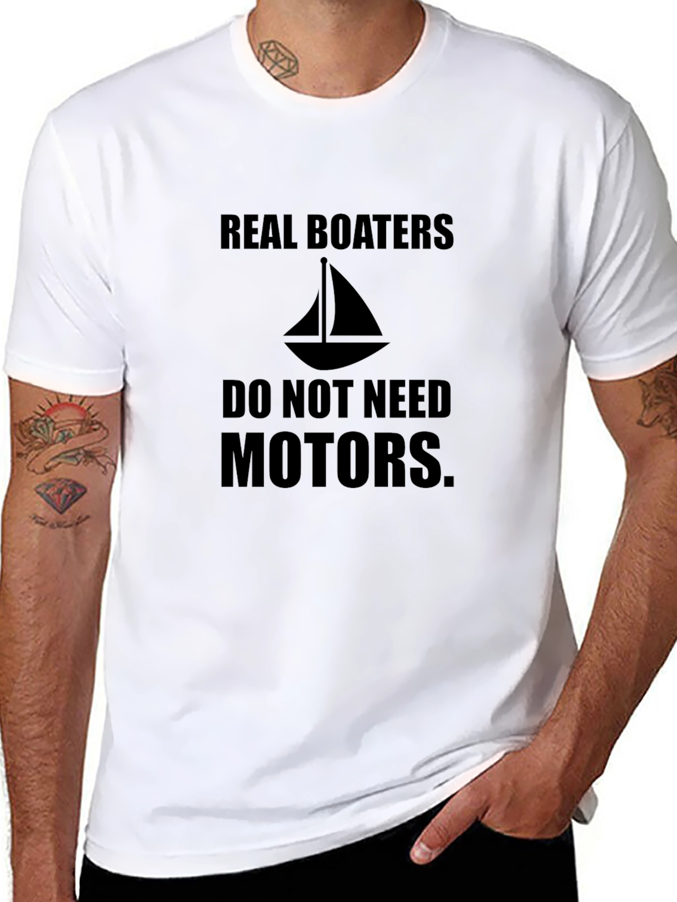 Real Boaters T-Shirt - Sailboat Design