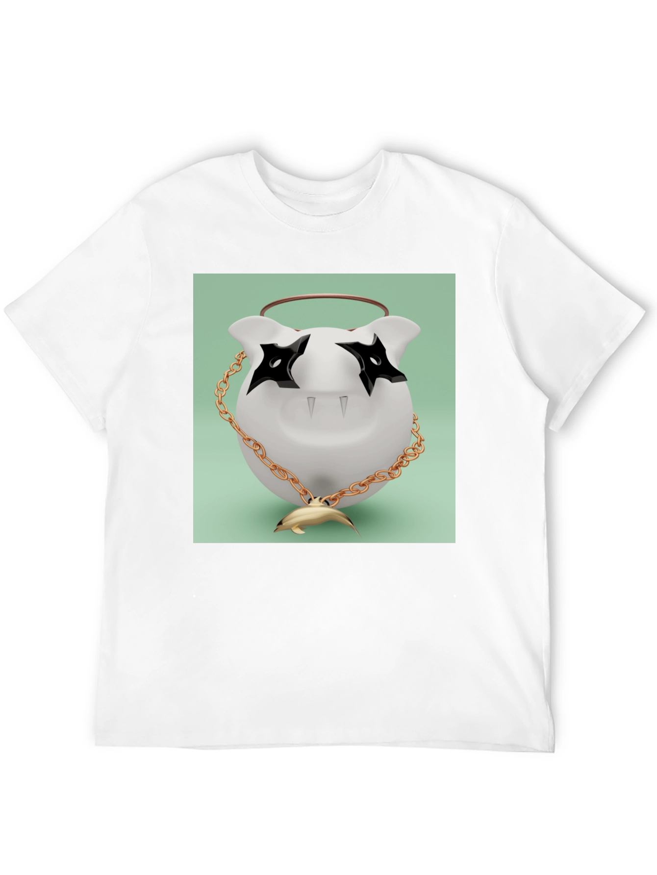 Black T-Shirt with Funky Cartoon Graphic