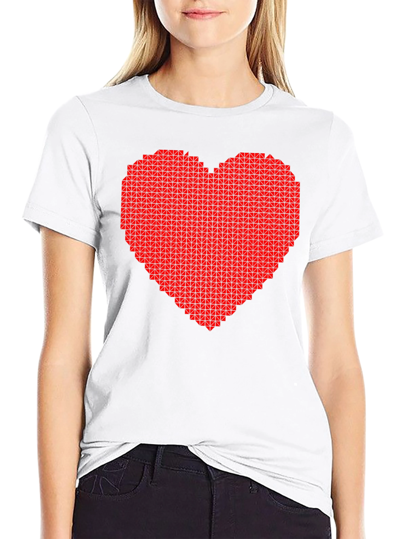 Pixel Heart Graphic T-Shirt - Black
