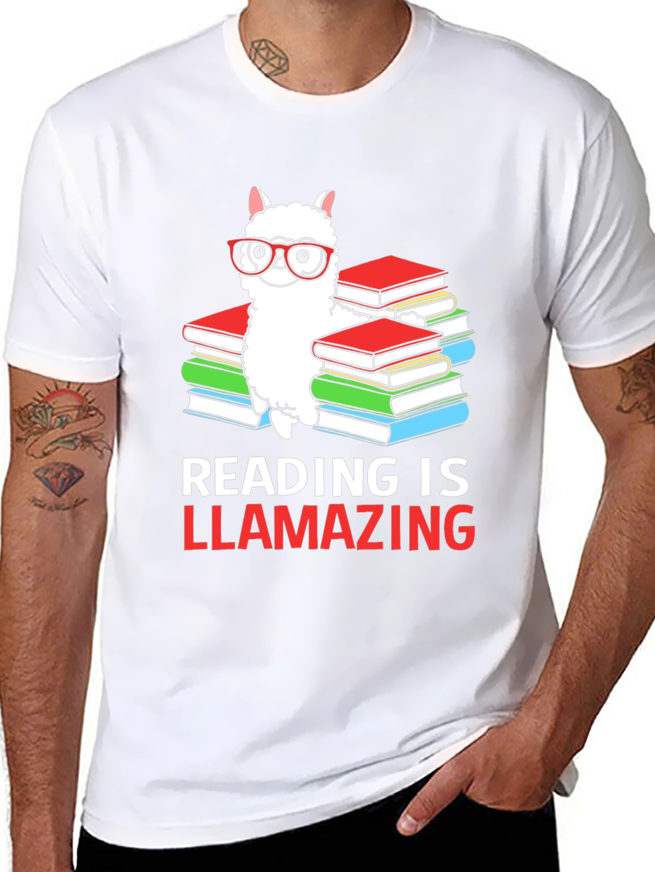 Reading is Llamazing T-Shirt - Book Lover Alpaca Tee