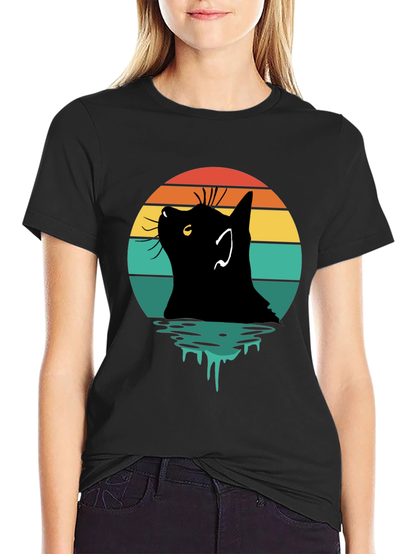 Retro Cat Silhouette T-Shirt