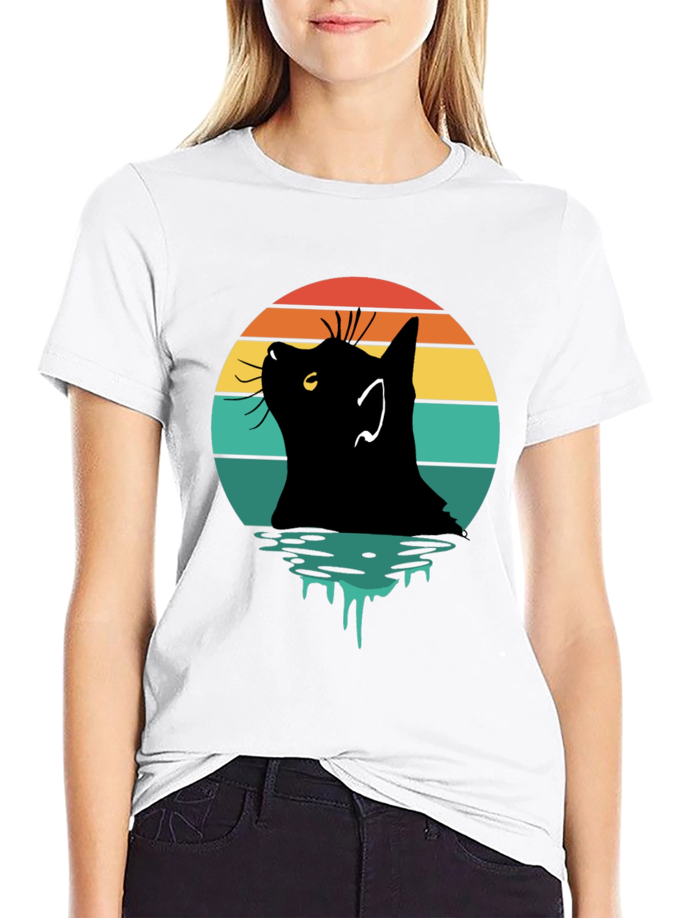 Retro Cat Silhouette T-Shirt