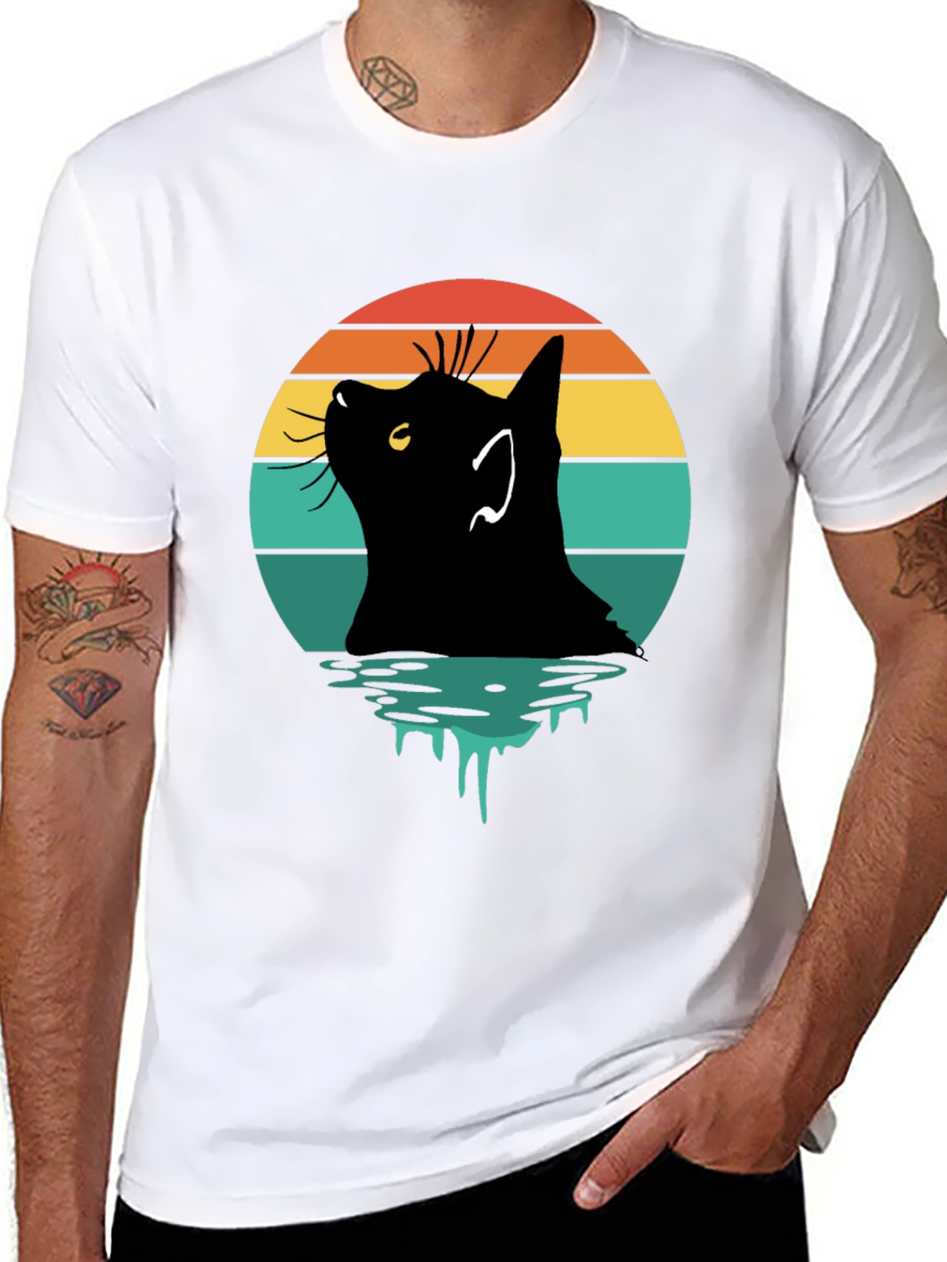 Retro Cat Silhouette T-Shirt