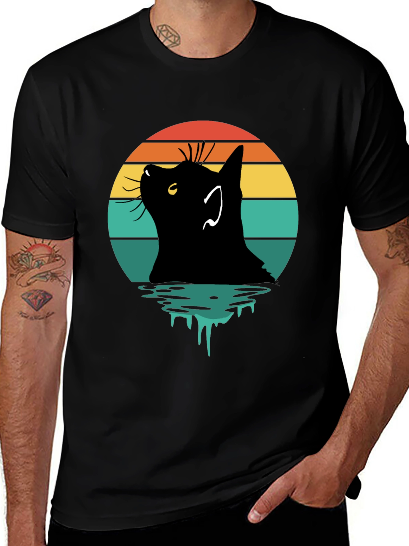 Retro Cat Silhouette T-Shirt