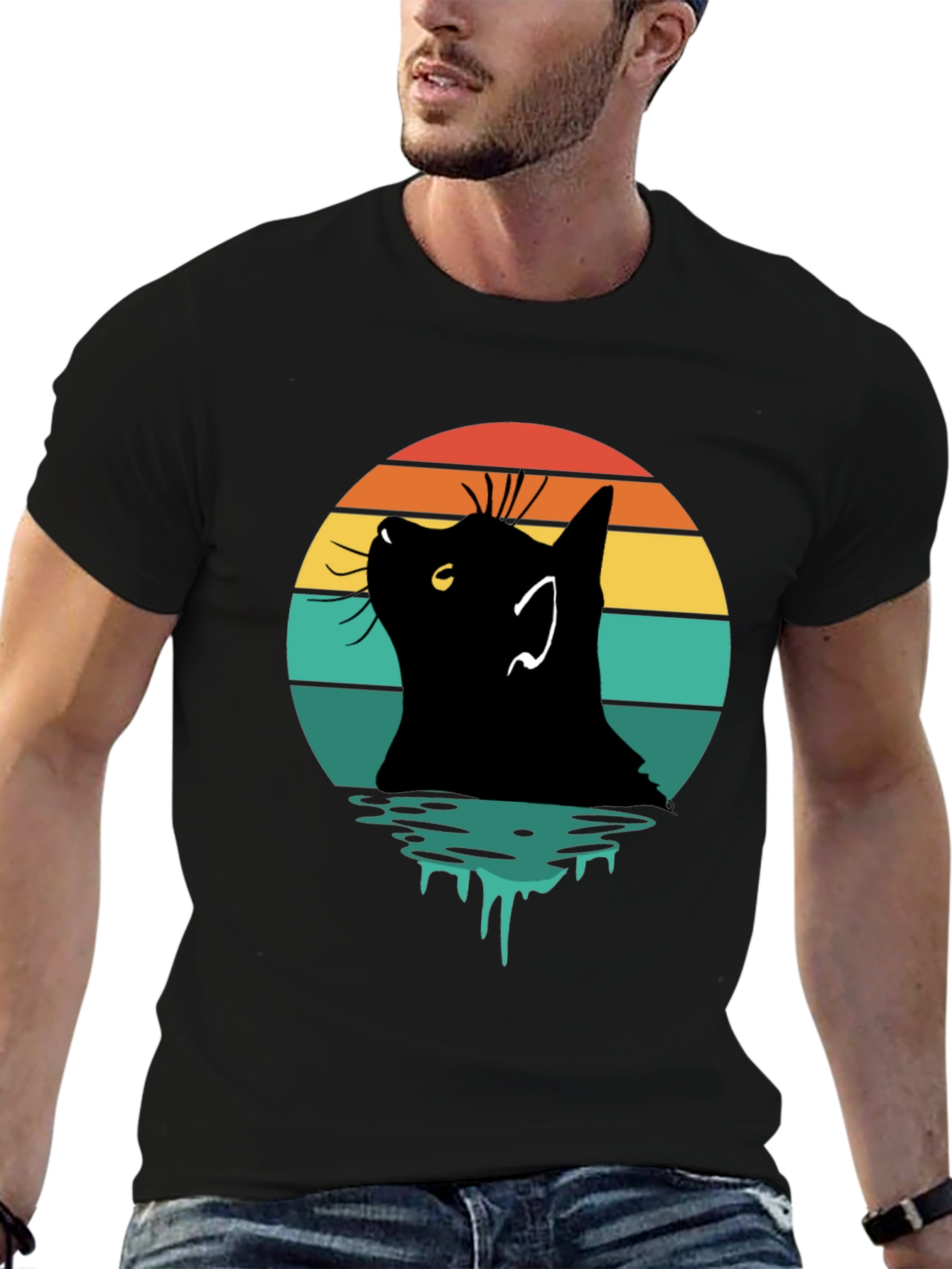 Retro Cat Silhouette T-Shirt